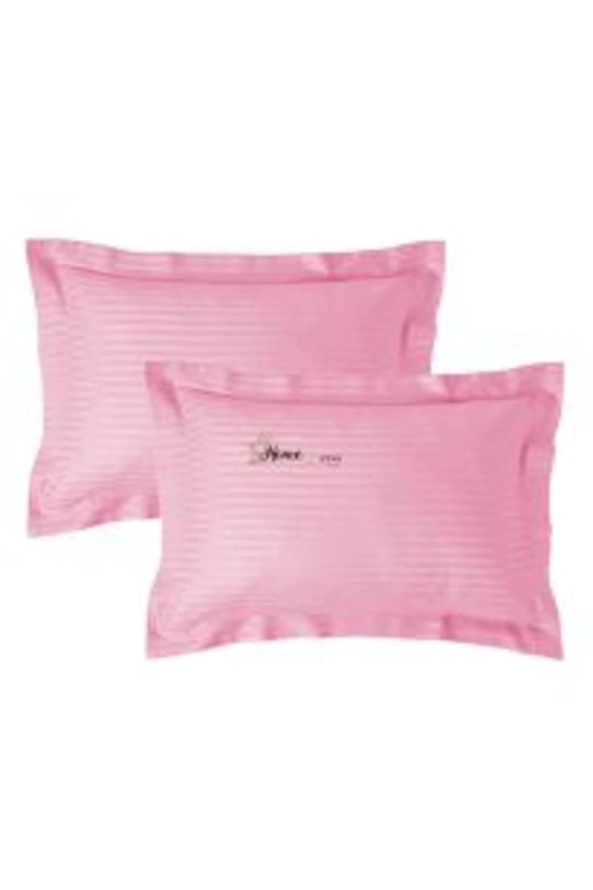 HomePuls-Set 2 Pillowcases Damask Polycotton Stripe 1 cm, 50 x 70 cm with 3.5 cm Border, Jade Green 7