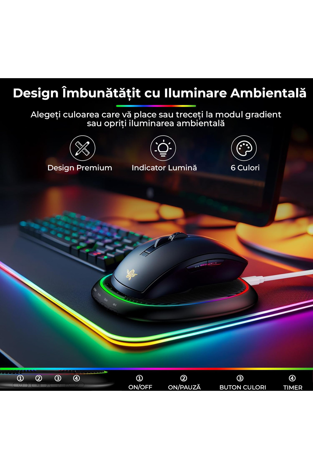 Elindor-Jiggler Mouse for simulating mouse movement, Ultra Slim, silent, with timer, Black 11