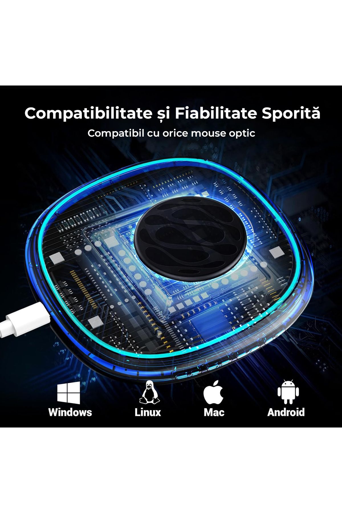 Elindor-Jiggler Mouse for simulating mouse movement, Ultra Slim, silent, with timer, Black 5