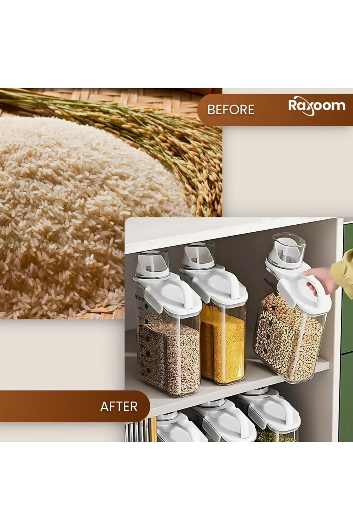 Generic-طقم علب حبوب من ٣ قطع | تخزين محكم | خالٍ من مادة BPA | مع مقبض وكوب قياس | ٣ أحجام 2