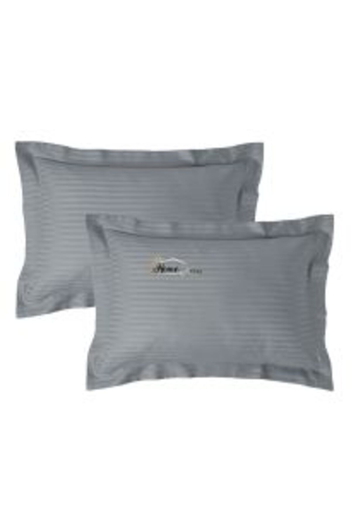 HomePuls-Set of 2 Pillowcases Damask Polycotton Stripe 1 cm, 50 x 70 cm with 3.5 cm Edge, Lilac 4