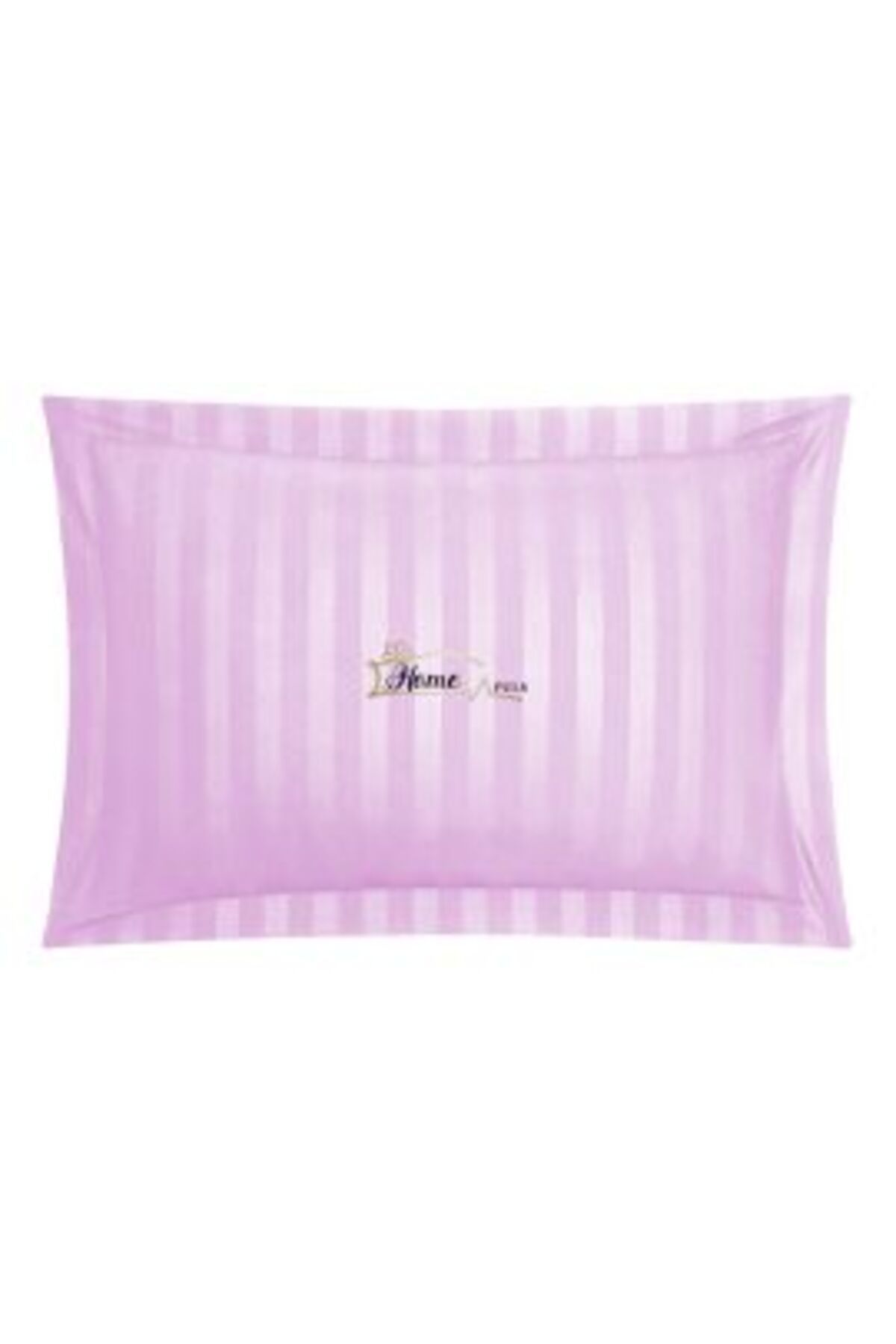 HomePuls-Damask Cotton Pillowcase 100% with 1 cm stripe, 50 x 70 cm and 3.5 cm bordered hem, Lilac 1