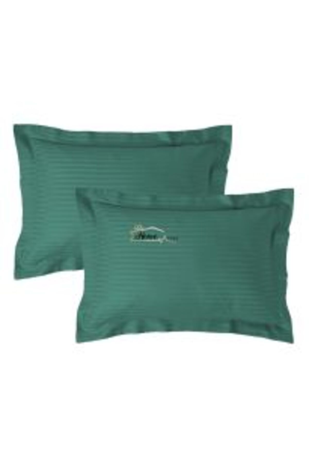 HomePuls-Set 2 Pillowcases Damask Polycotton Stripe 1 cm, 50 x 70 cm with 3.5 cm Hem Border, Yellow 3