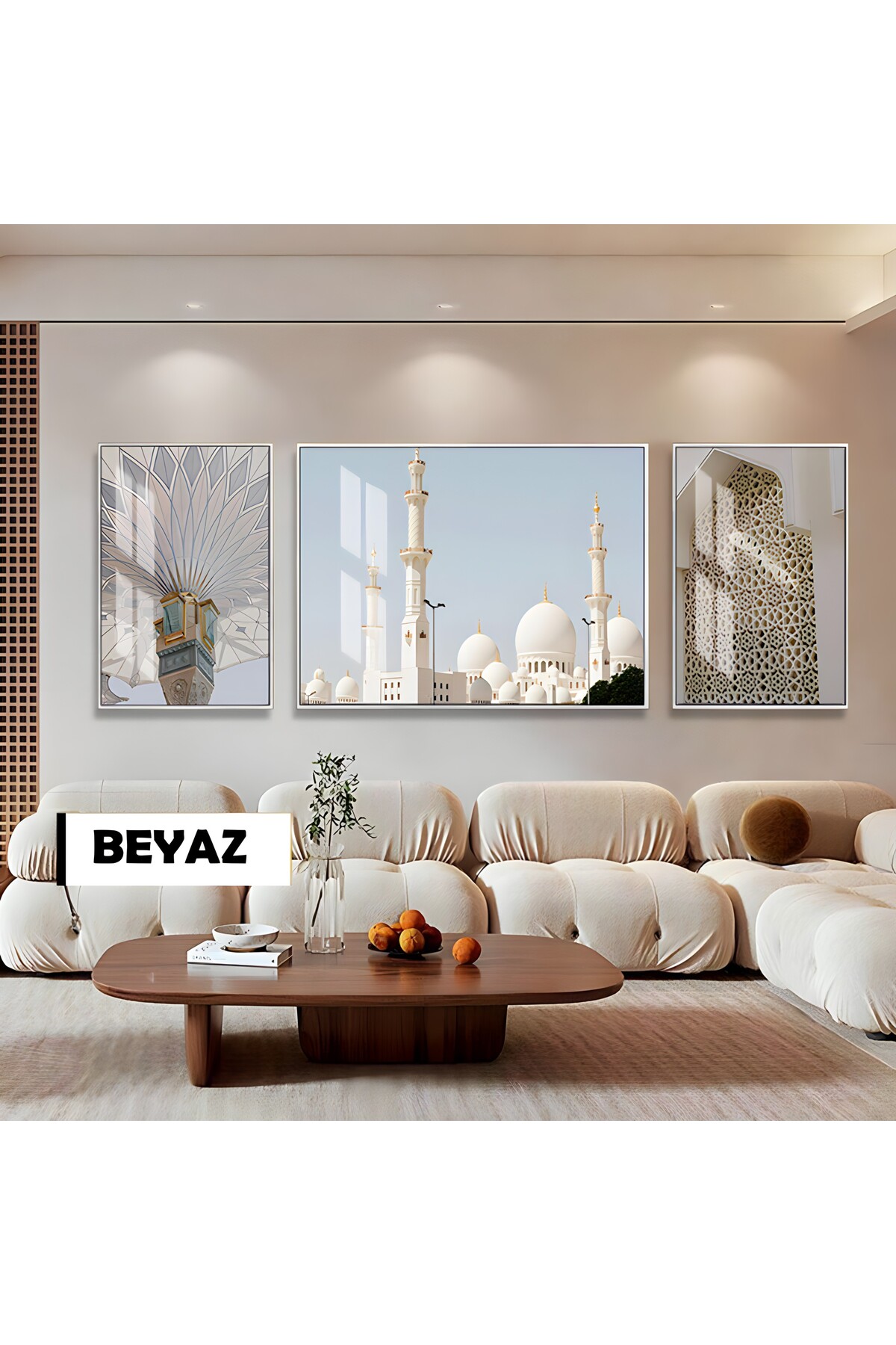 HARIKABIREV|SHEIKH ZAYID MOSQUE RELIGIOUS MODEL|FRAMED TEMPERED GLASS TABLE 3 HORIZONTAL