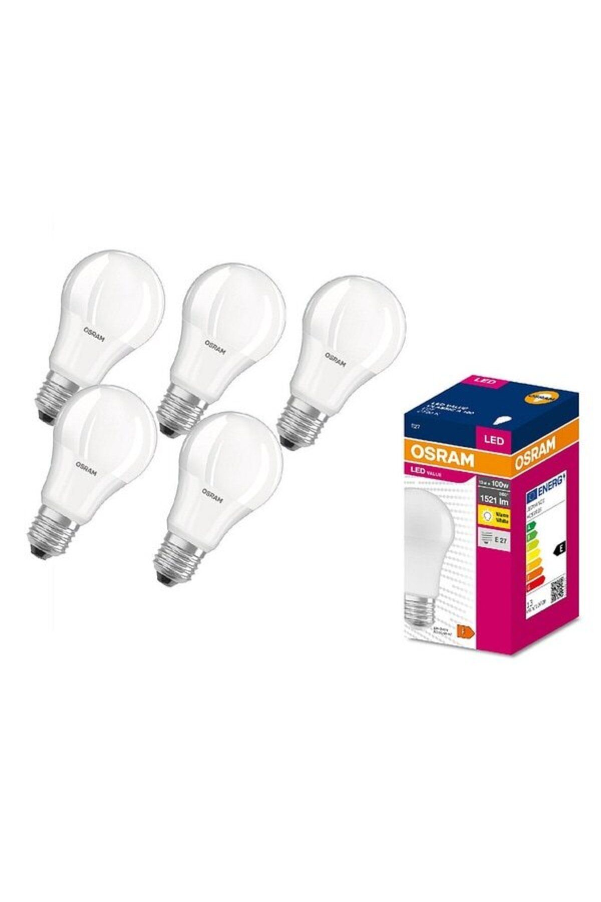 Osram-Set 5 becuri glob LED, E27, 13 W echivalent 100W, unghi 360, lumina calda, 2700K,1521 lm, clas 1