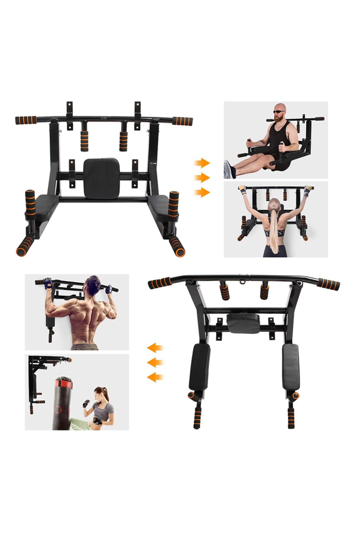 SERSIMO-Multifunctional pull-up and crunch machine, wall-mounted, load capacity 200kg 4