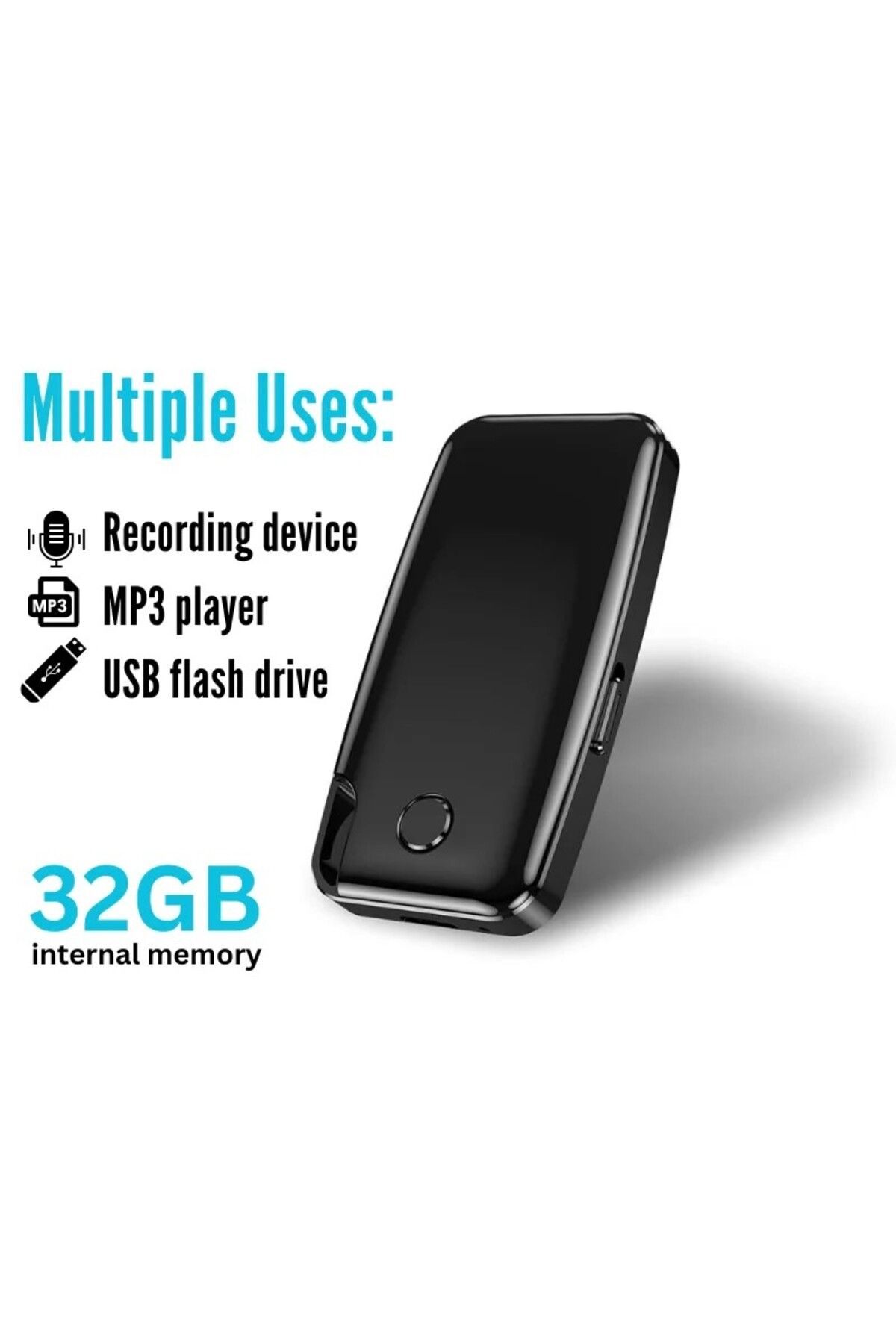 iUni-Εγγραφή φωνής ZD59, 32GB, Ενεργοποίηση φωνής, MP3 Player 3