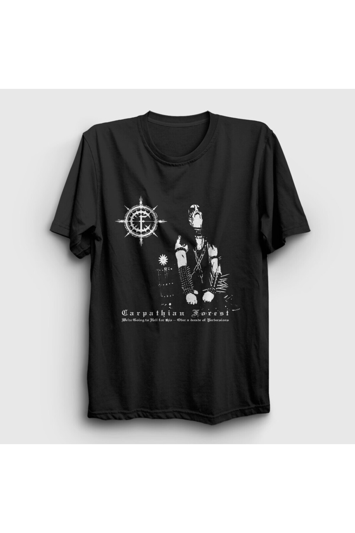 テキスト ZOKAWEAR Unisex Siyah Hell For This Carpathian Forest T-Shirt