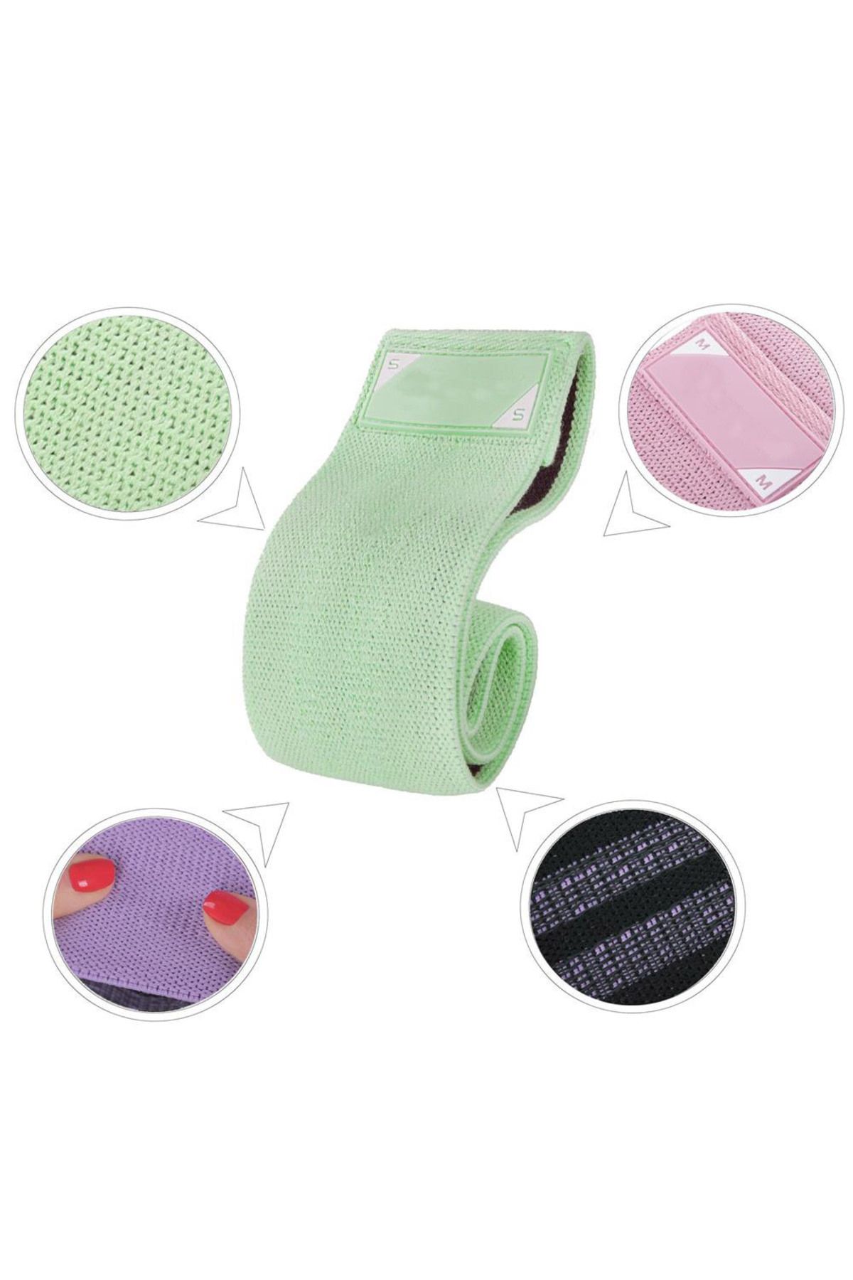 SERSIMO-(DL) Set 3 benzi elastice-textil, multicolor, S/M/L, 3 trepte dificultate 5