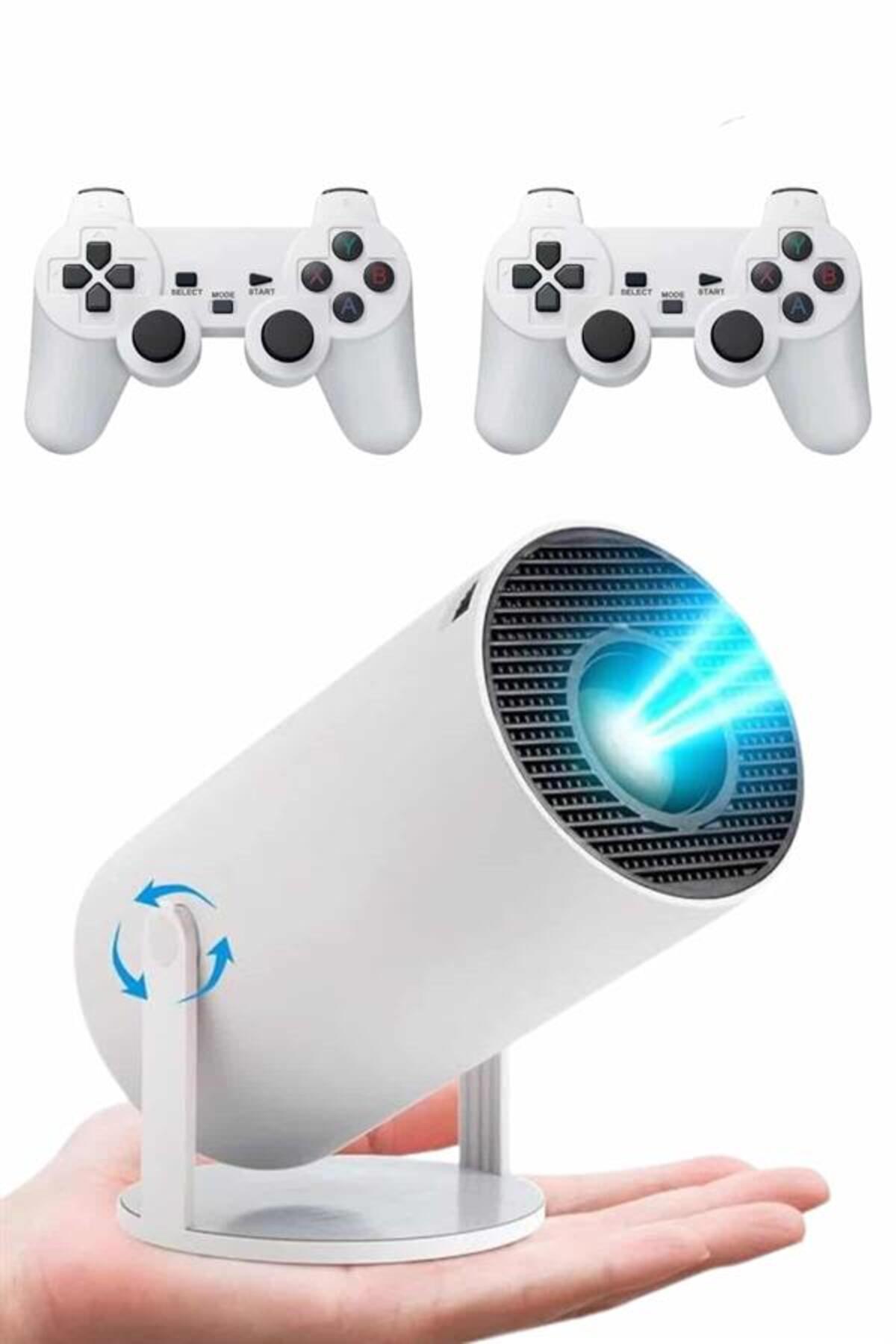 EN POPÜLER Ayaklı Oyun Projeksiyonu Çift Kollu Taşınabilir Sinema Projektörü UYGUN