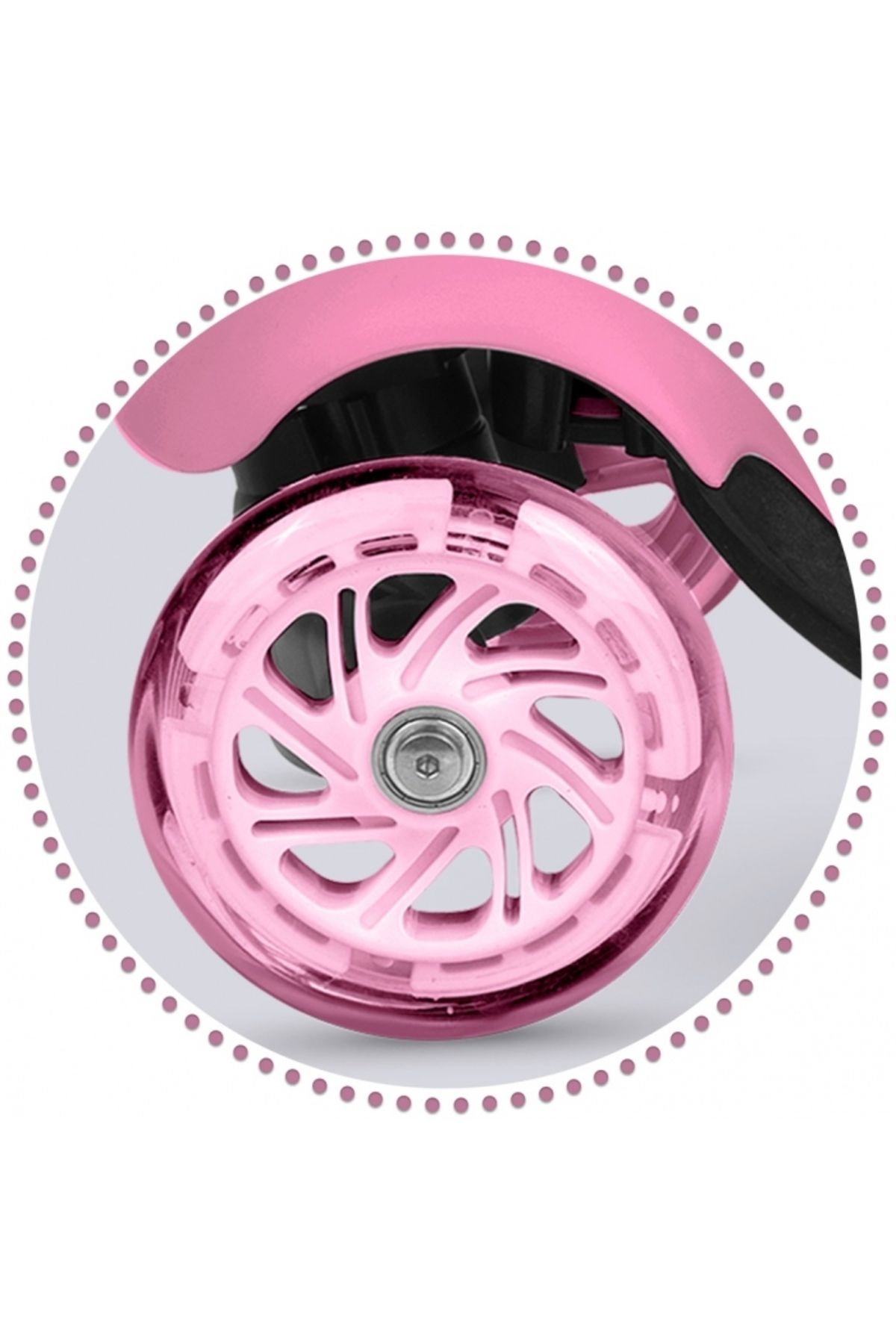 Ricokids-4 in 1 scooter for children Todi Pink, adjustable seat with backrest, removable parental handle 8