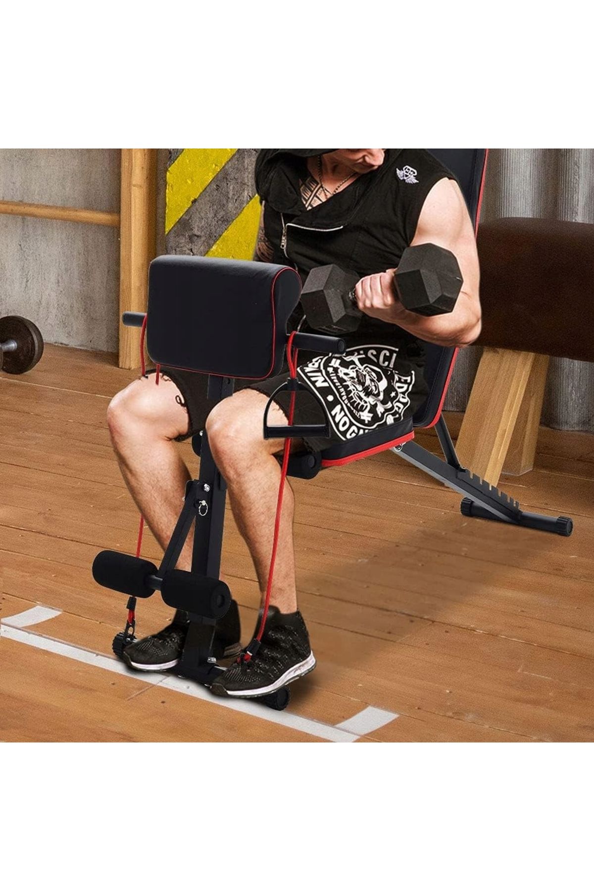 SERSIMO-Multifunctional fitness training bench, 7-step adjustable backrest, maximum load 150 kg 9