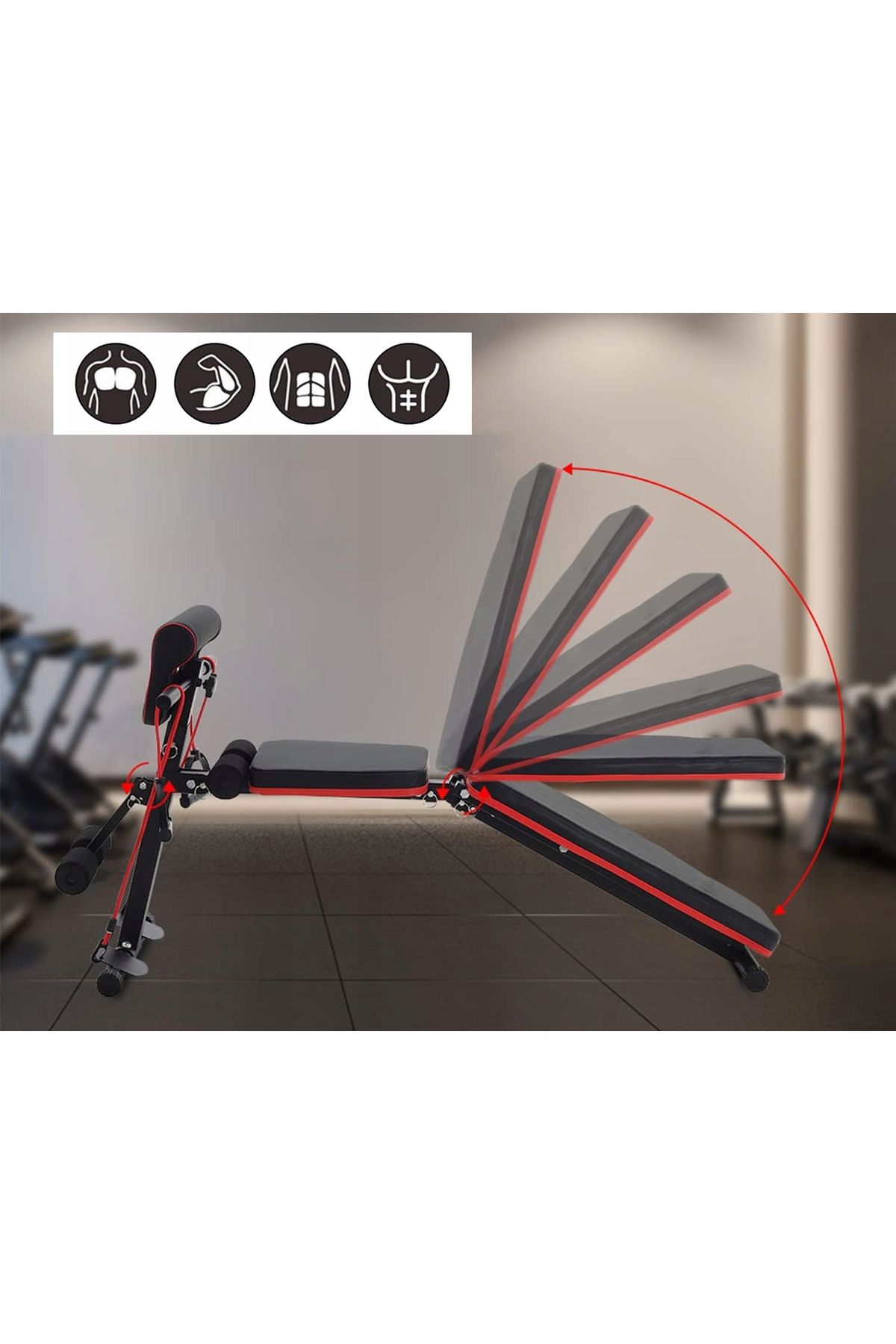 SERSIMO-Multifunctional fitness training bench, 7-step adjustable backrest, maximum load 150 kg 6