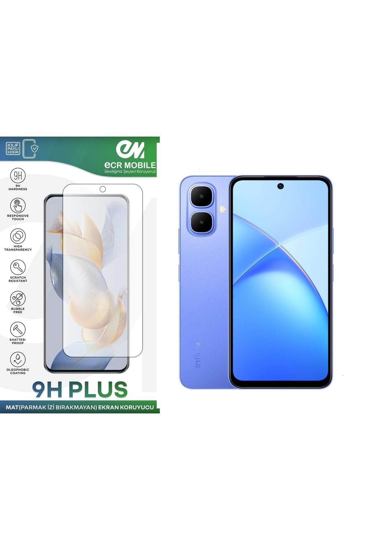 Ecr Mobile-واقي شاشة متوافق مع هاتف Infinix Smart 10 غير لامع وخالي من بصمات الأصابع ومرن نانو غير قابل للكسر 1