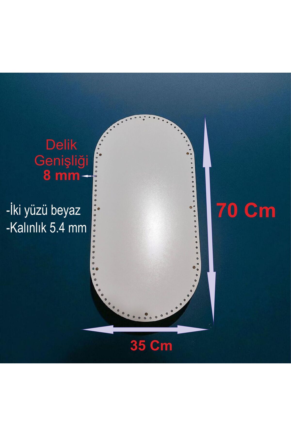 ASUDE HEDİYELİK Ahşap Puset Taban Plaka 5.4mm Mdf 70x35 Cm Çift Yüzü BeyazAltlık Tığ Taban Işi Sepet Tabanı