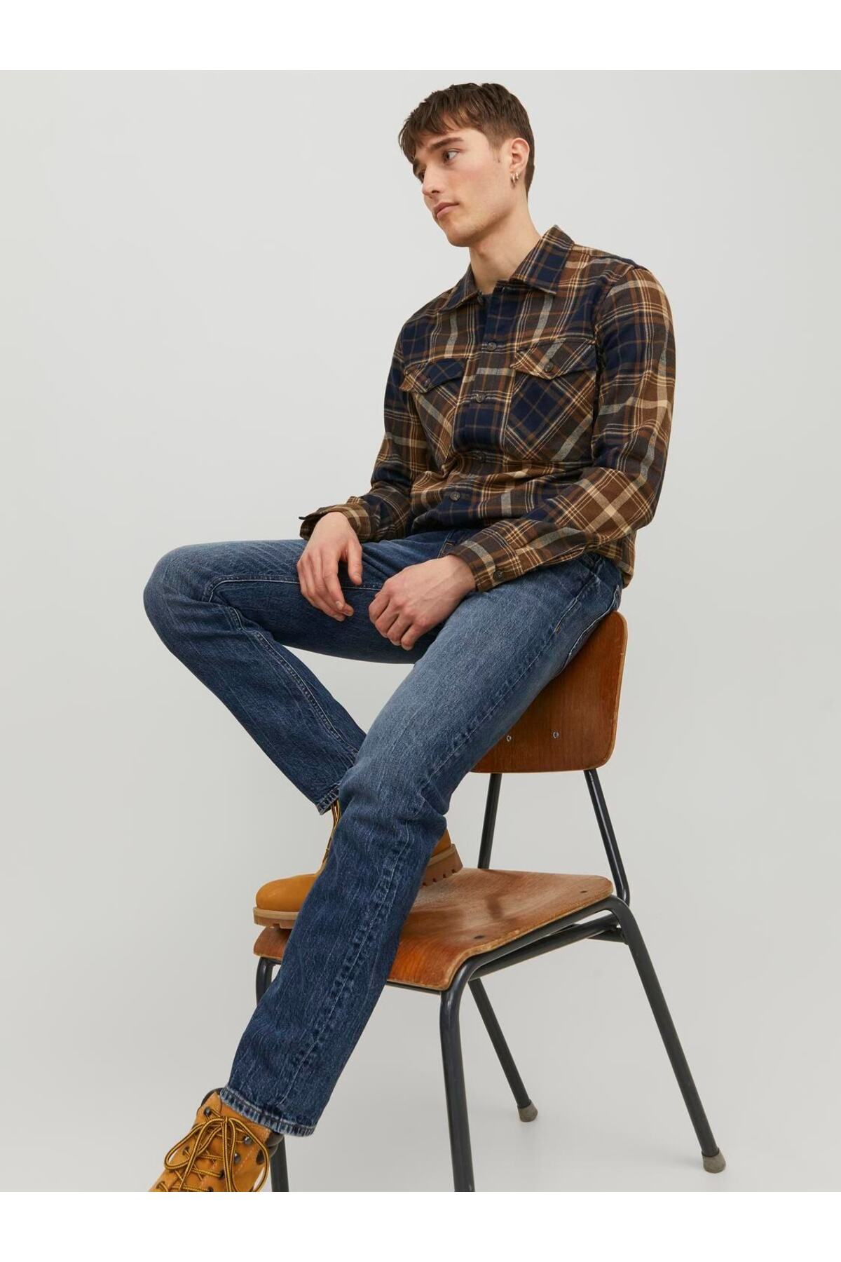 شلوار جین مردانه راسته فاق نرمال | جک اند جونز Jack & Jones 12237306 - تصویر 5