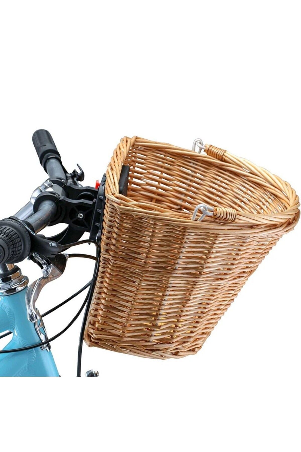 PROCART-Rattan bicycle basket, removable, CLICK mechanism, 21x34x41cm, 3