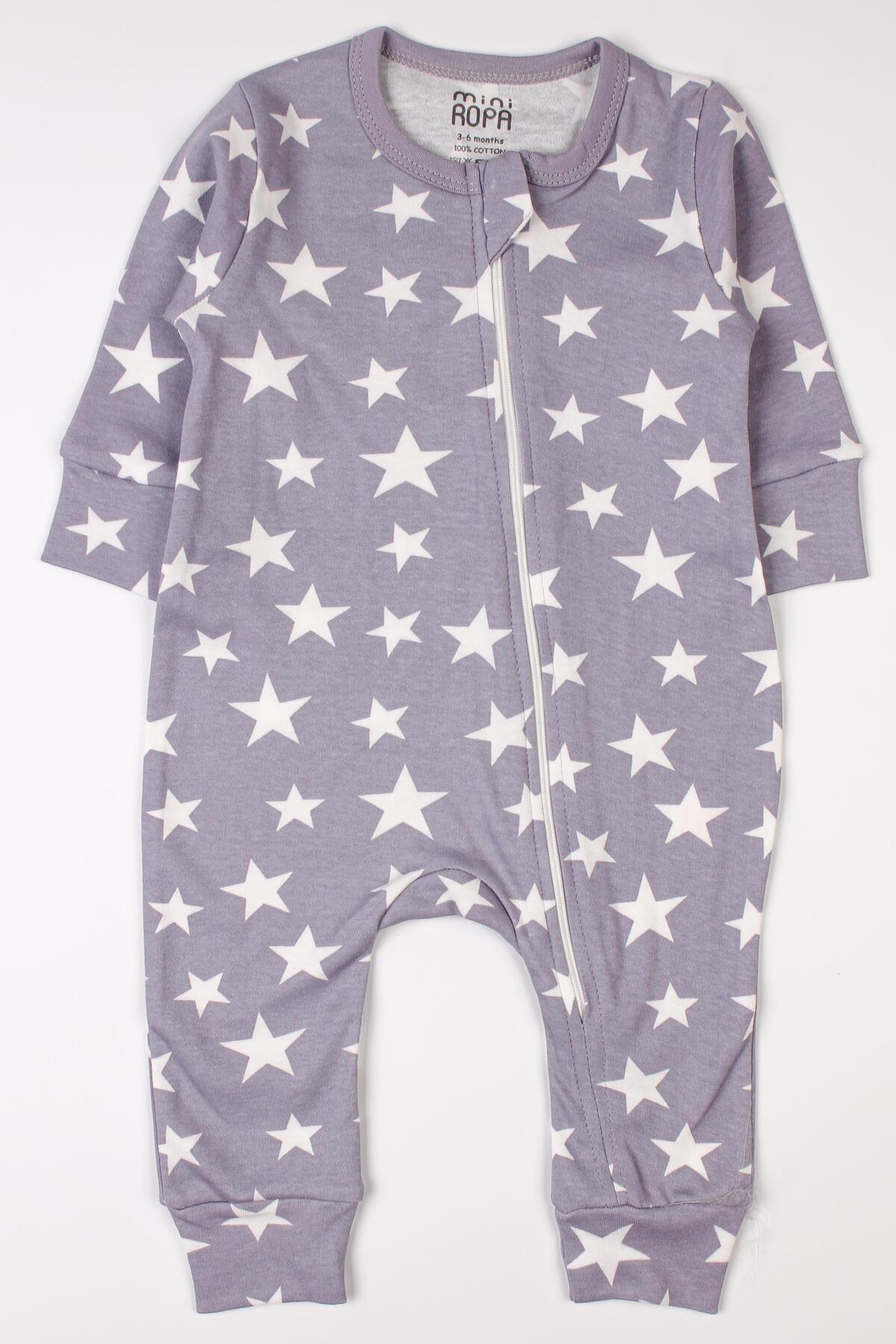 Mini Ropa Fermuarlı Bebek Çocuk Tulumu Yıldız Desenli Uyku Tulumu fotoğrafı 5 (önizleme)