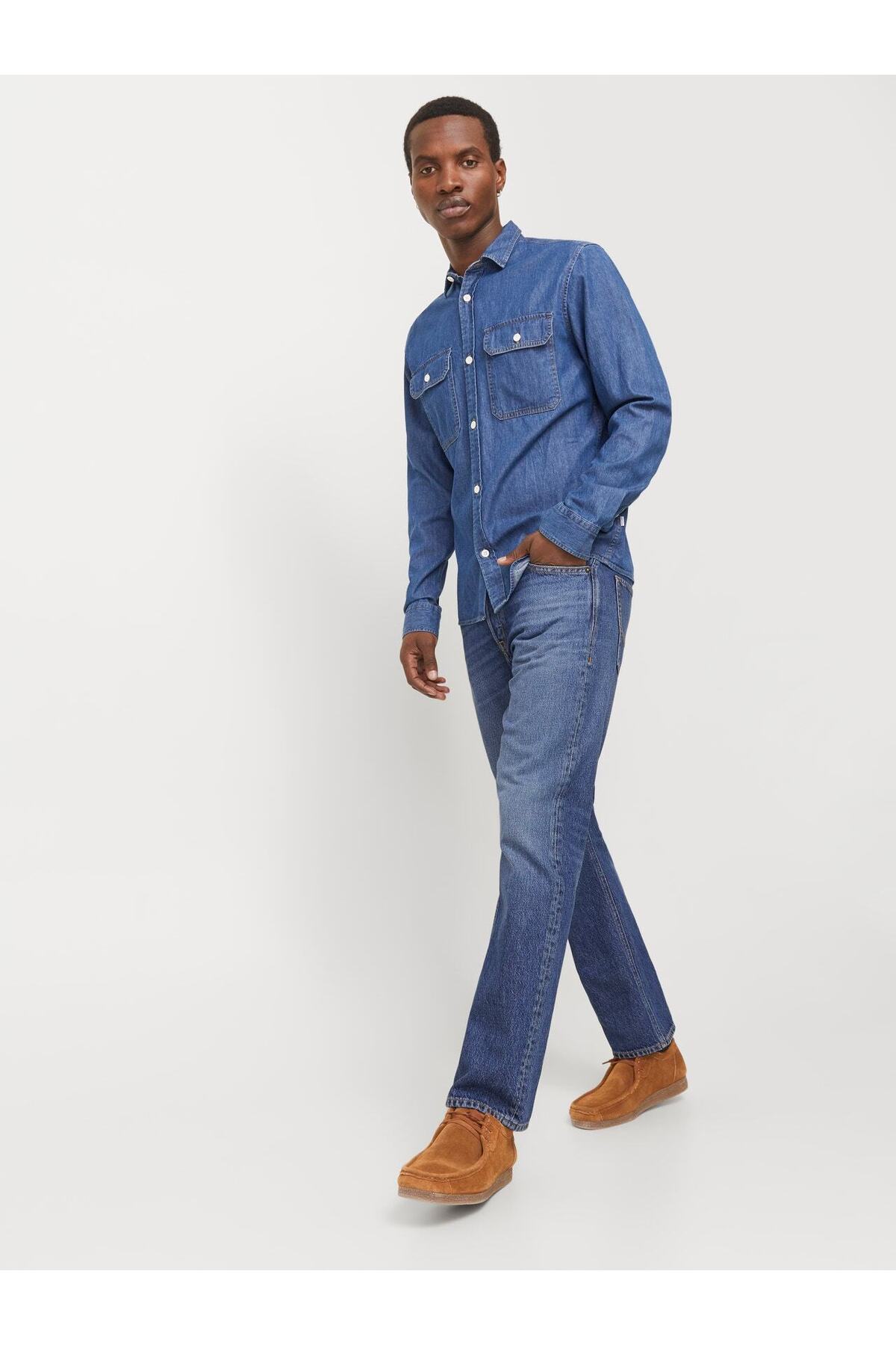 شلوار جین مردانه راسته فاق نرمال | جک اند جونز Jack & Jones 12250742 - تصویر 4