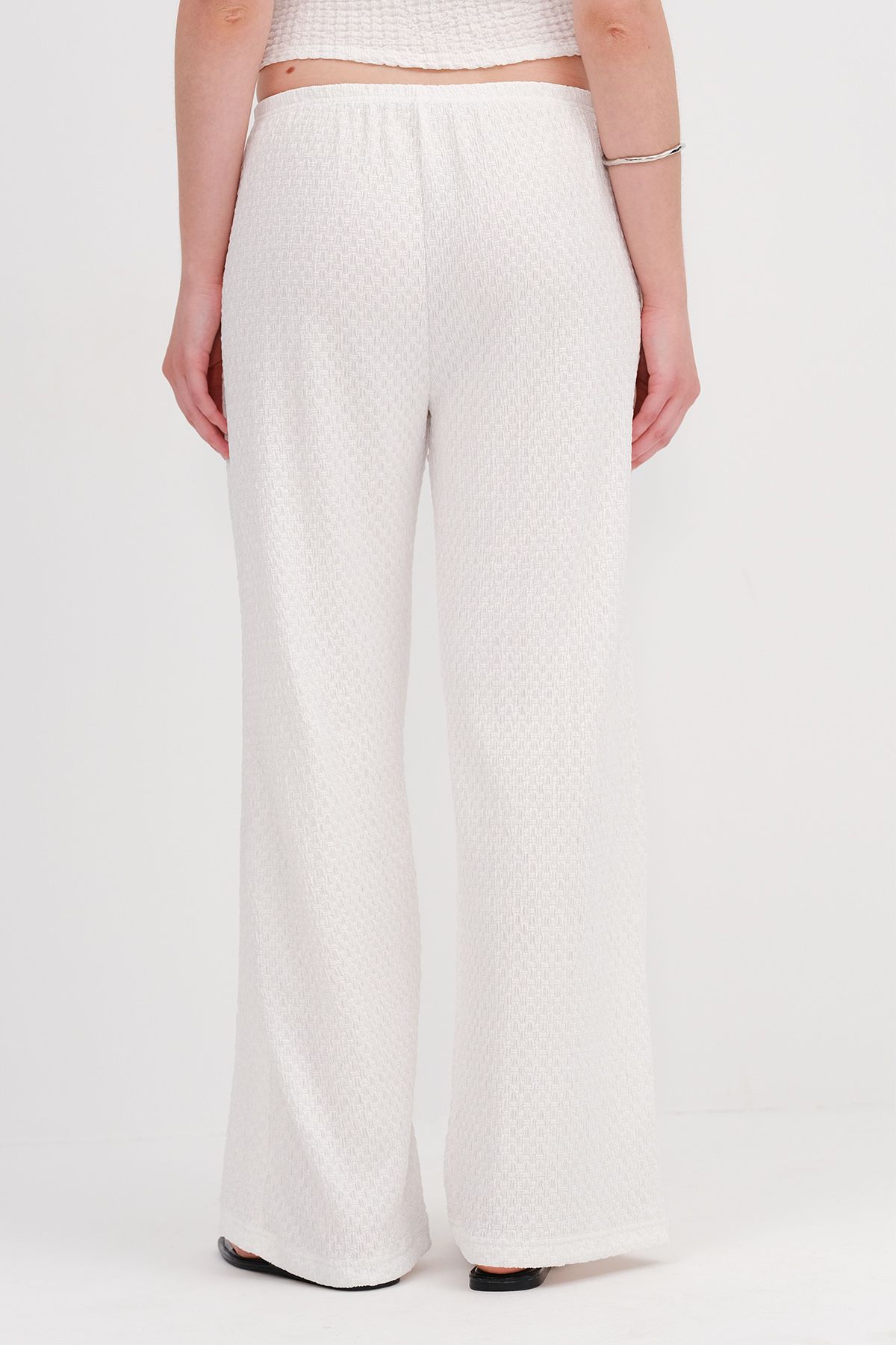 Addax-Textured Trousers with Elastic Waist Pn0546-L6 6