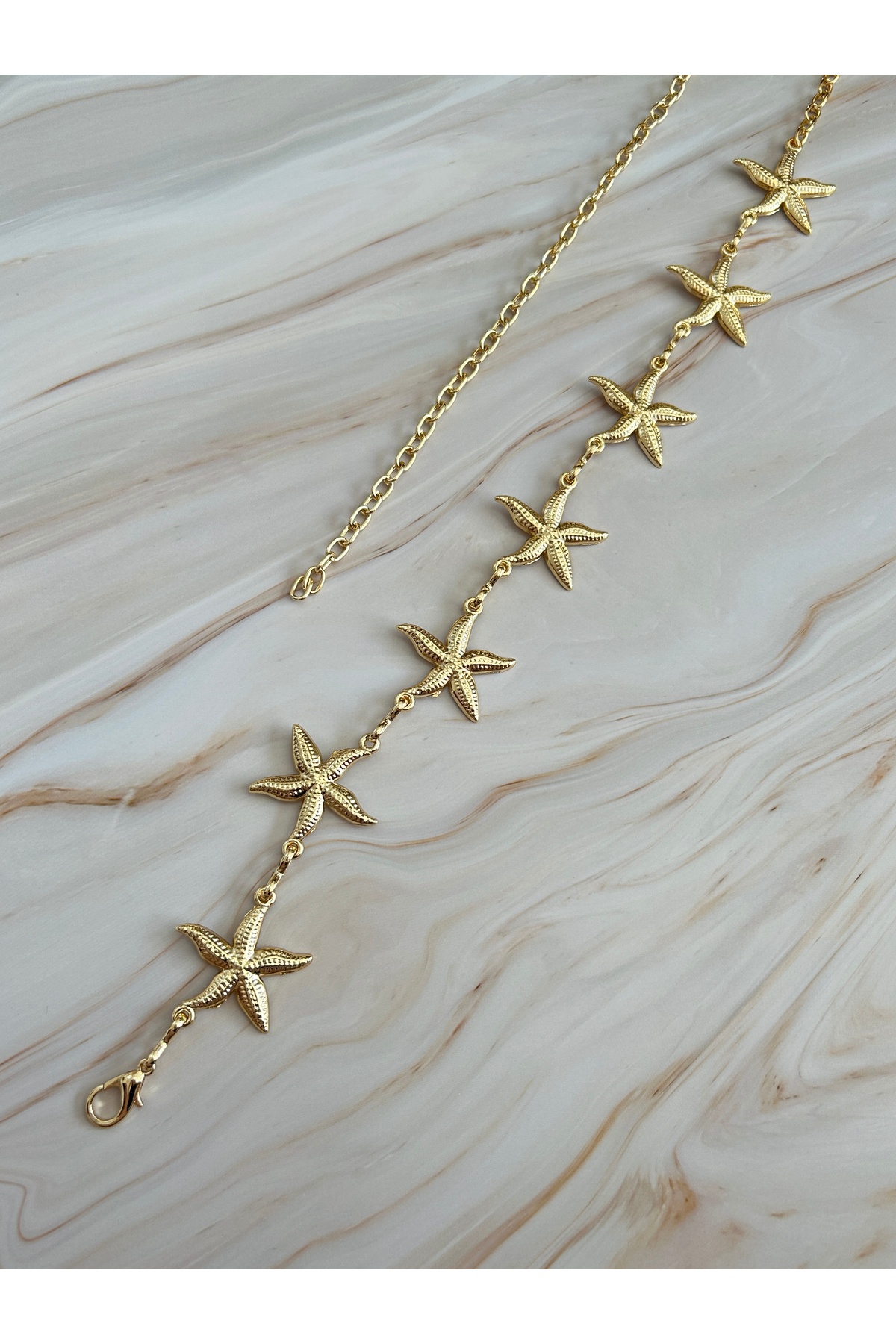 CSR AKSESUAR  Denizyıldızı figürlü Vücut & Bel & Elbise & Pantolon & Etek Zincir Kemer Seti - Görsel 2