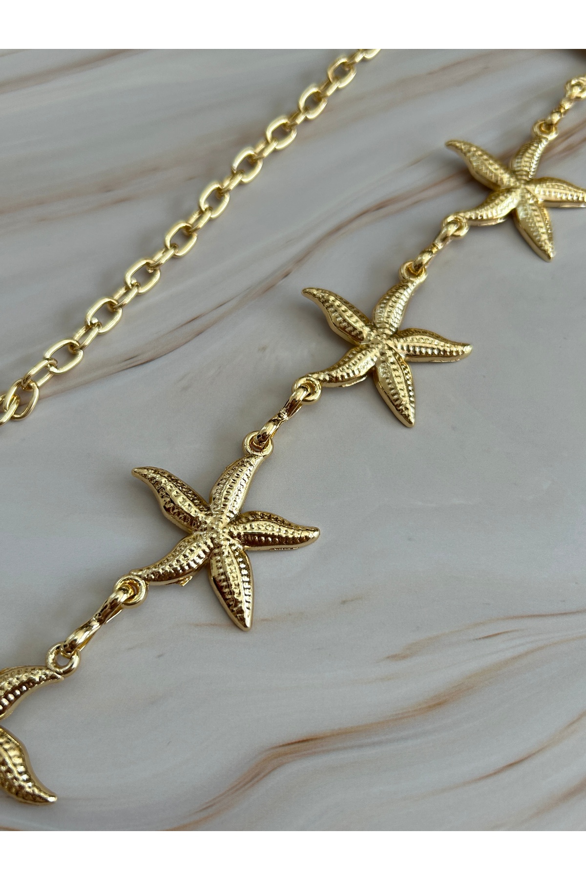 CSR AKSESUAR  Denizyıldızı figürlü Vücut & Bel & Elbise & Pantolon & Etek Zincir Kemer Seti - Görsel 3