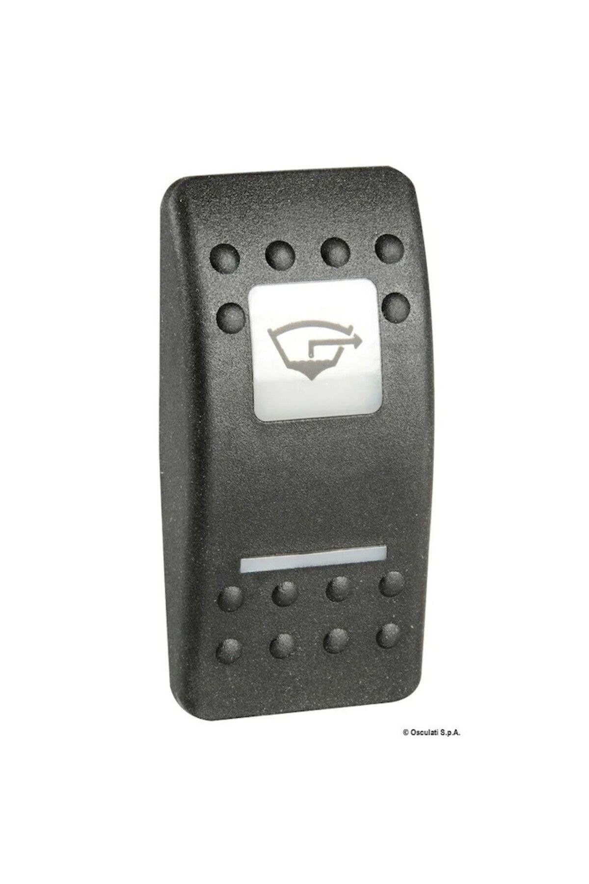 OSCULATI-Illuminated Switch Gangplank V, 40 - Trim F.B., Polycarbonate Metallic Nickel, Symbol Illuminated, C 2