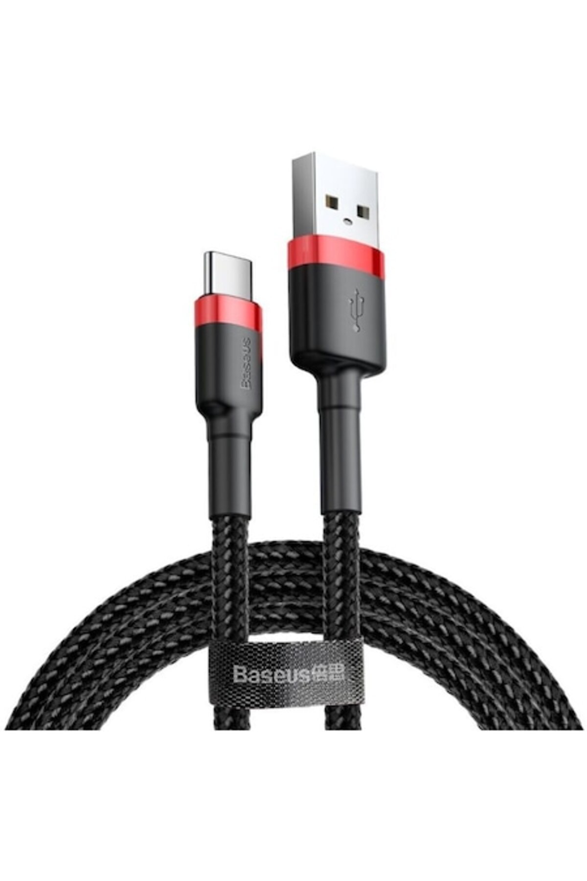 Dali-Cablu de încărcare și transfer de date, USB Type-C la USB Type-C, Cafule, 100W, 3m, textil, Negru-Roșu 1