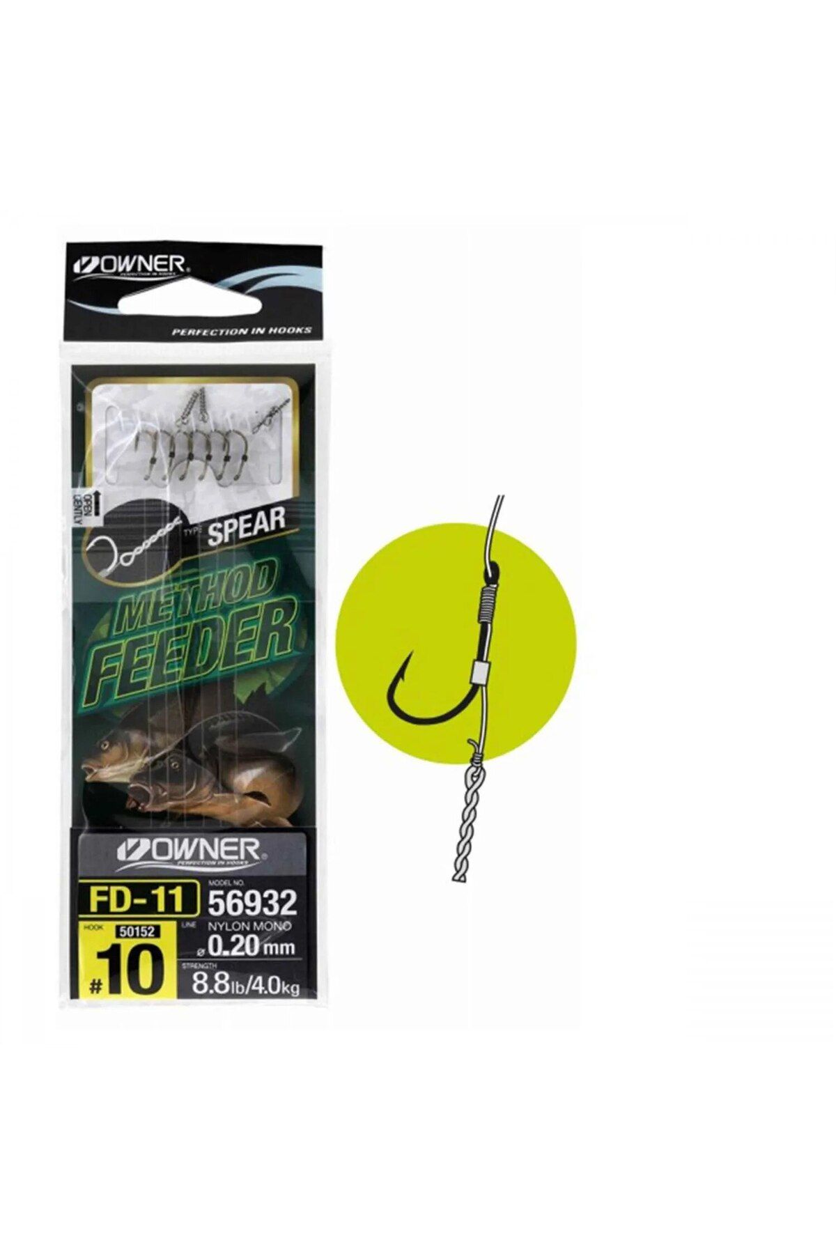 Mimteam-Rig Feeder Owner FD-11 Spear, 8 - Monofilament japonez, cârlige Amano Tenkara 4