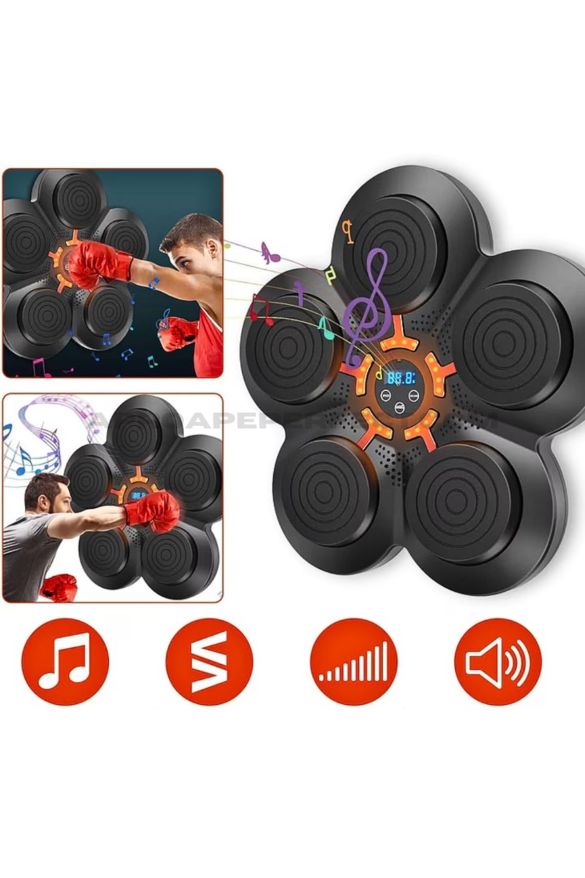 Generic-Smart Target Box, With Gloves, Built-in Speaker, Bluetooth Connection, LED Screen, Black/Red 5