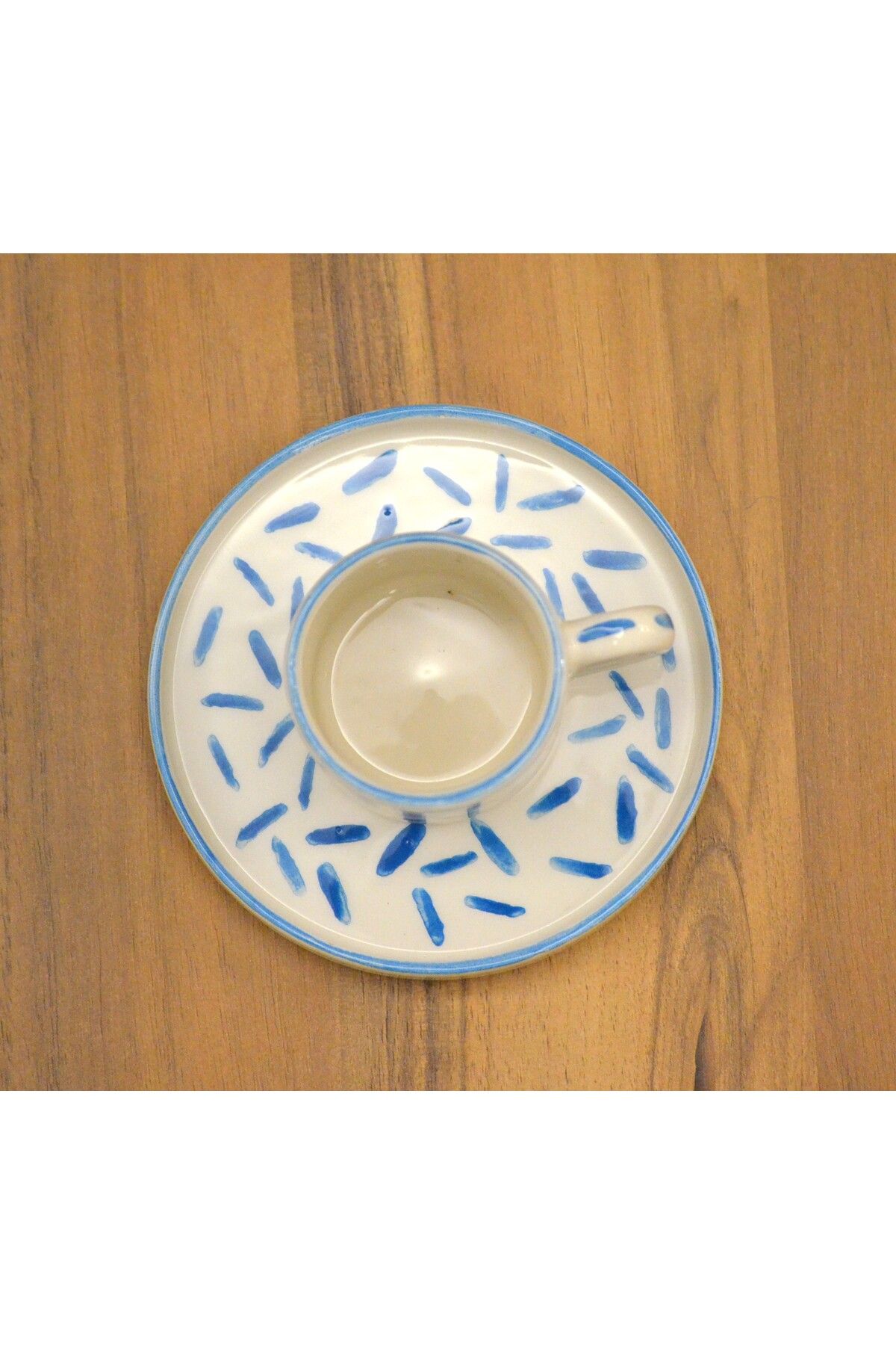 arı çini seramik-Set of 2 Cups, Handmade Cup Set with Modern Pattern 4