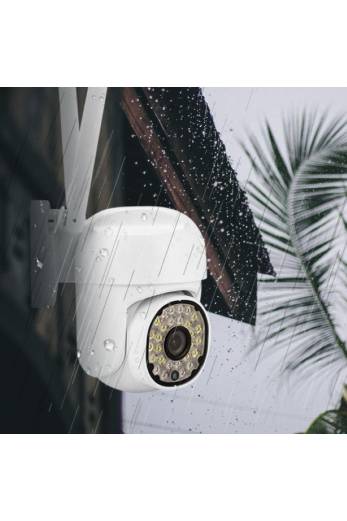 EMATTERIO-Camera supraveghere WiFi 360° cu vedere nocturnă, senzor mișcare, stocare card 32GB, alb 3