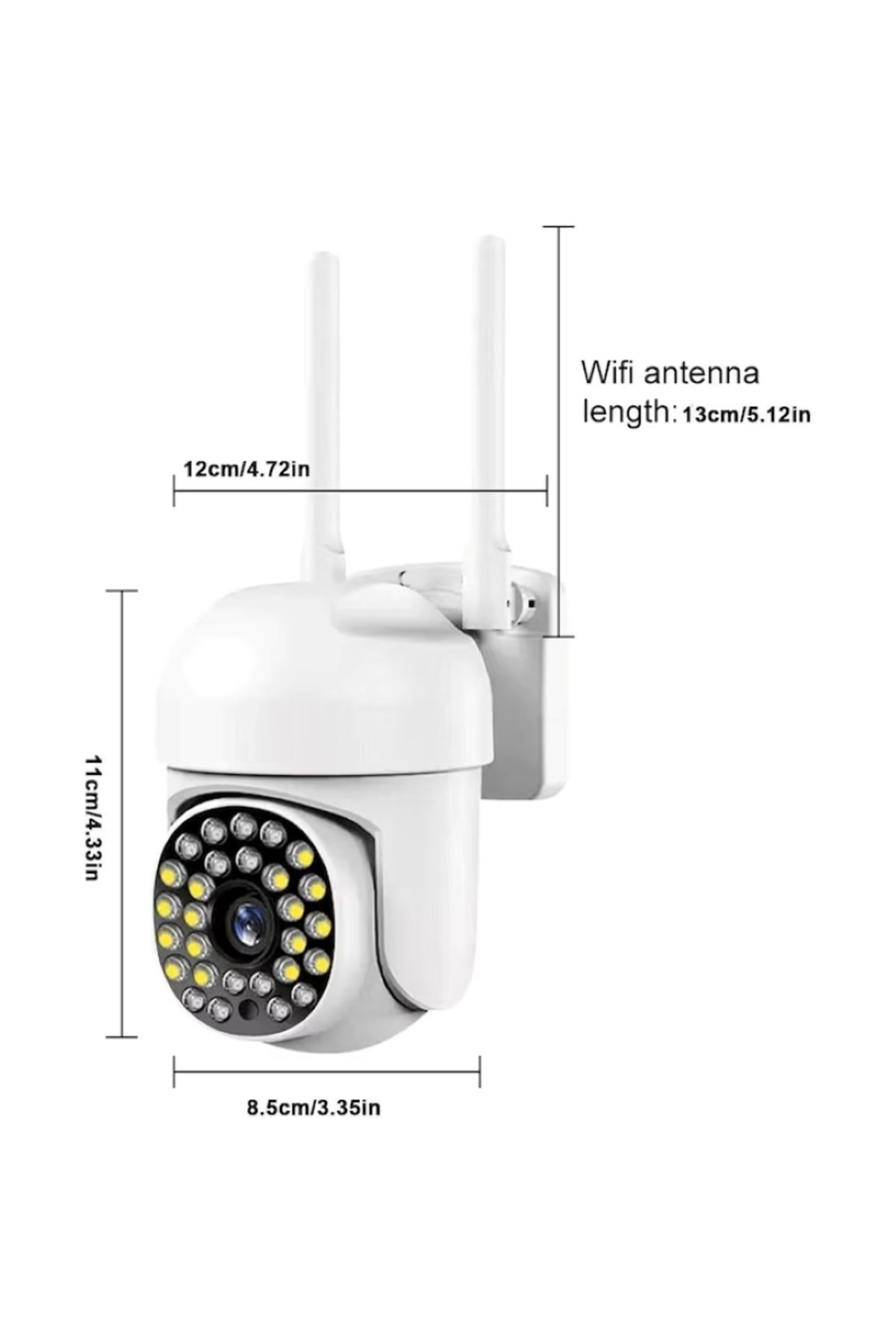 EMATTERIO-Camera supraveghere WiFi 360° cu vedere nocturnă, senzor mișcare, stocare card 32GB, alb 8