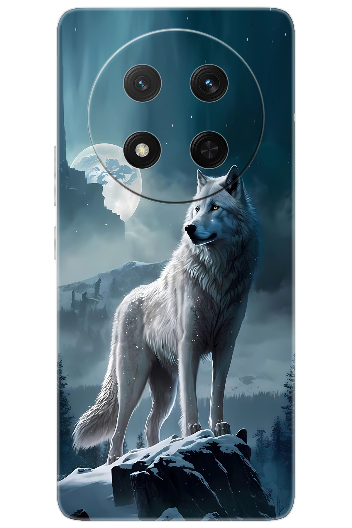 Honor Magic 7 Lite (BRP-NX1) Compatible Sheath Pattern Printed Silicone Wolf NGO:683 CP-rxoeCdD