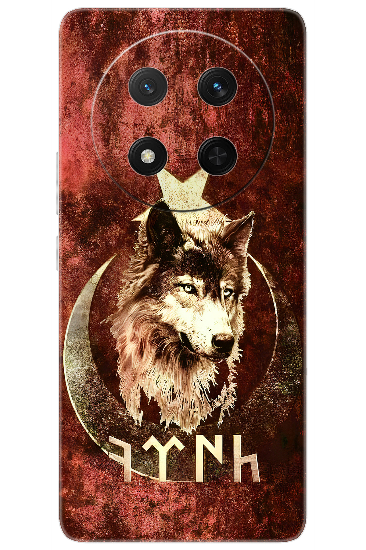Honor Magic 7 Lite (BRP-NX1) Compatible Sheath Pattern Printed Silicone Wolf and Göktürk NGO:385 CP-h4WFxjW