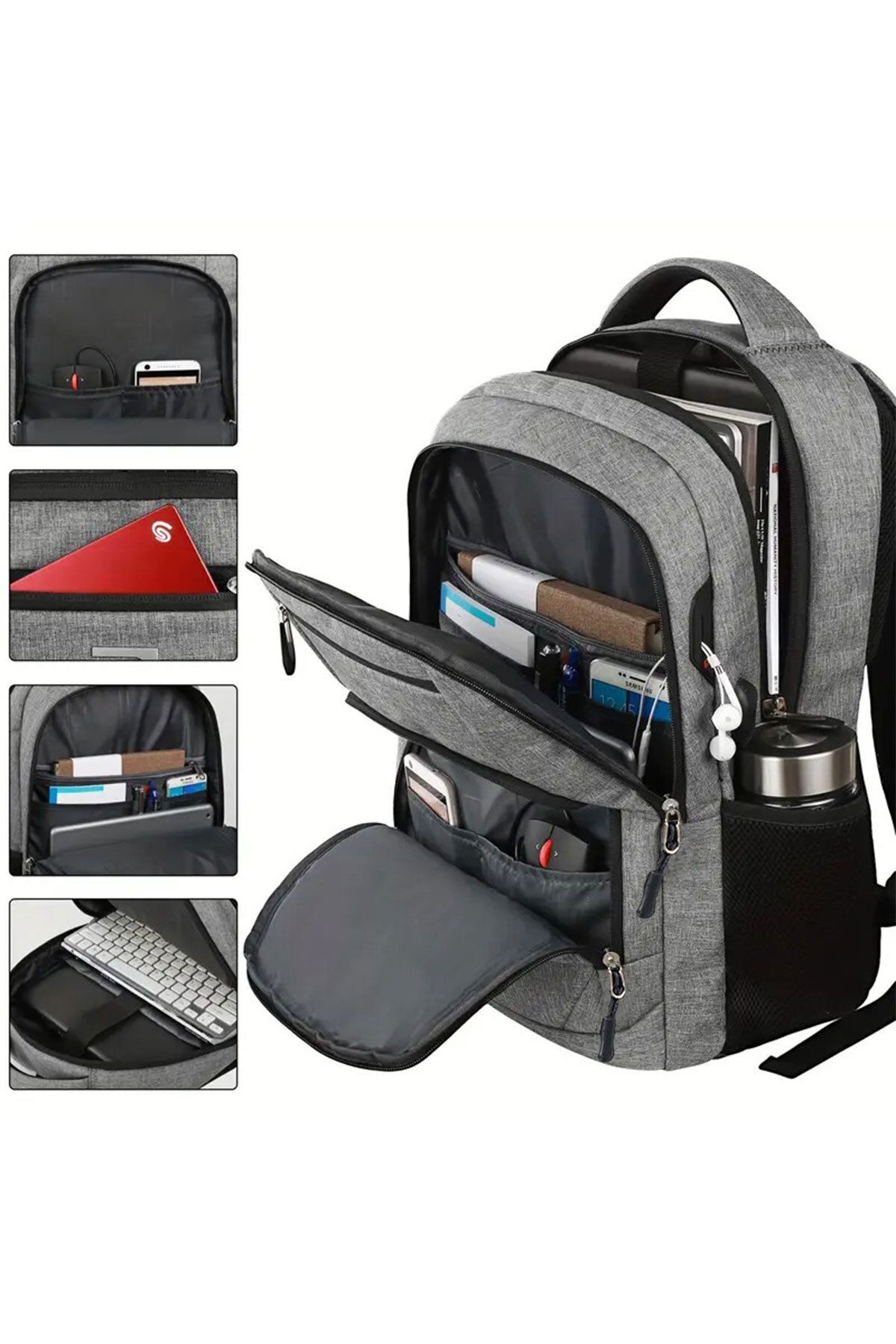 woys-Backpack for Business and Travel Use with 4 Compartments USB Port 3