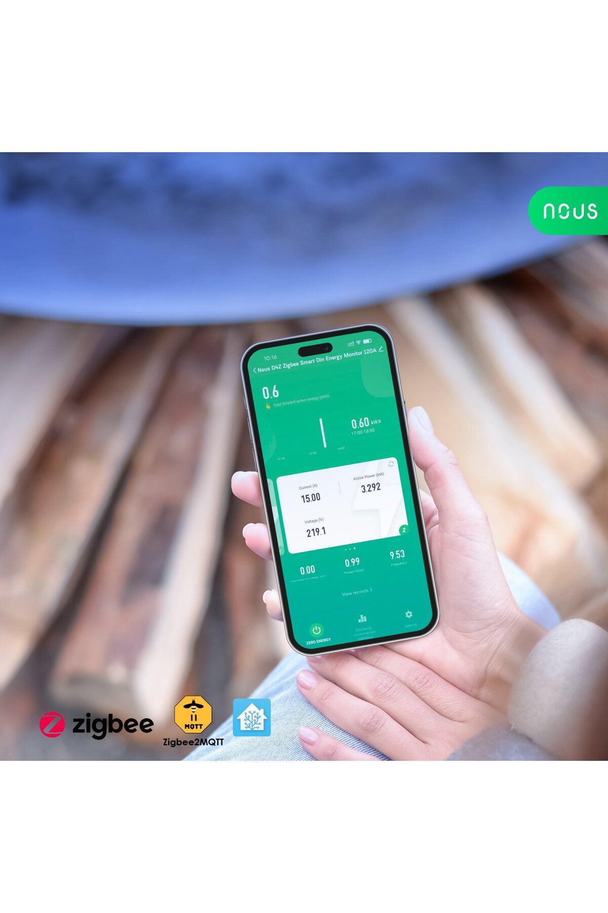 Nous-Contor electric D4Z ZigBee Smart DIN 120A, monitor consum in timp real , montare pe sina DIN 3