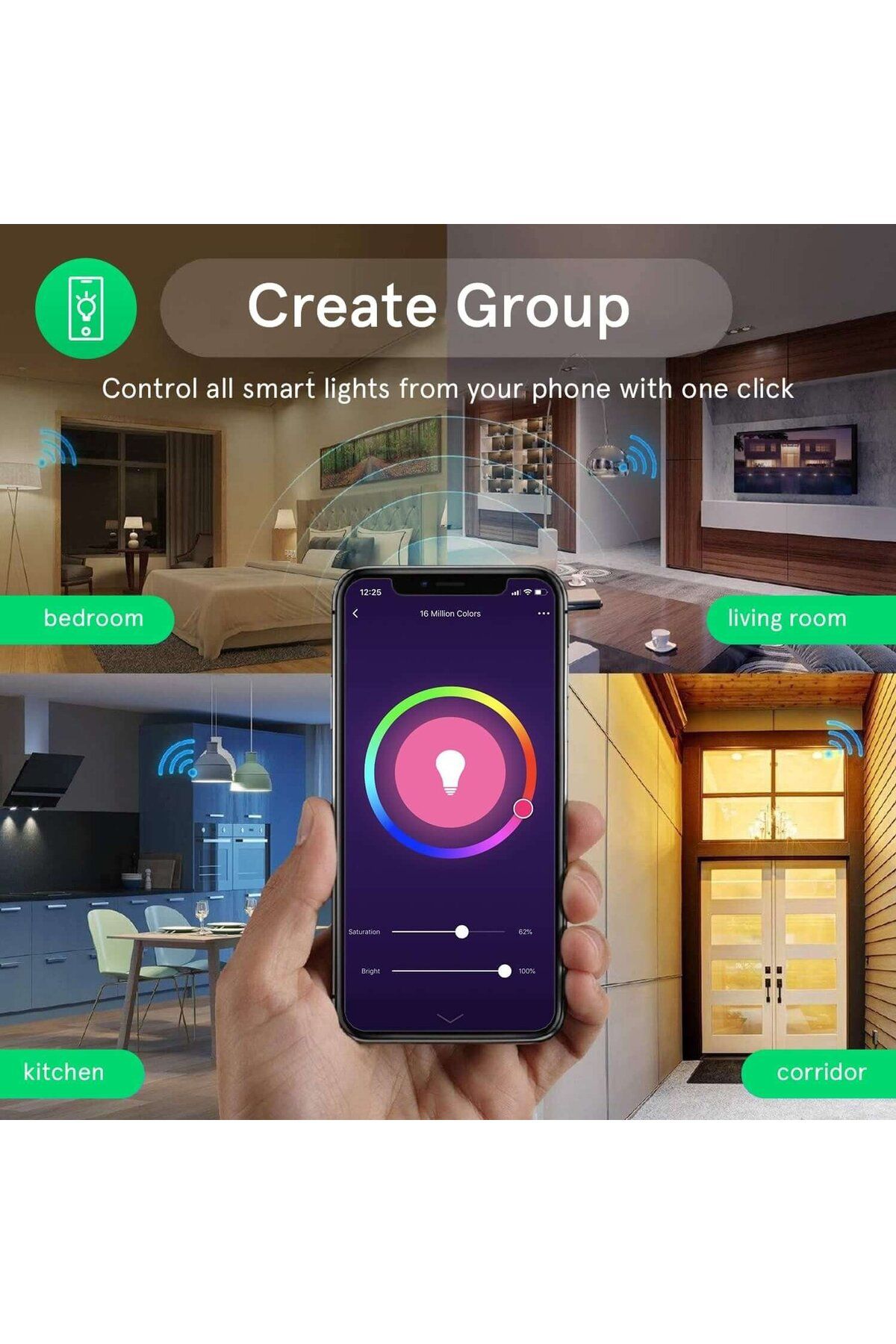 Nous-Bec LED RGB Smart P3, E27, Control din aplicatie 5