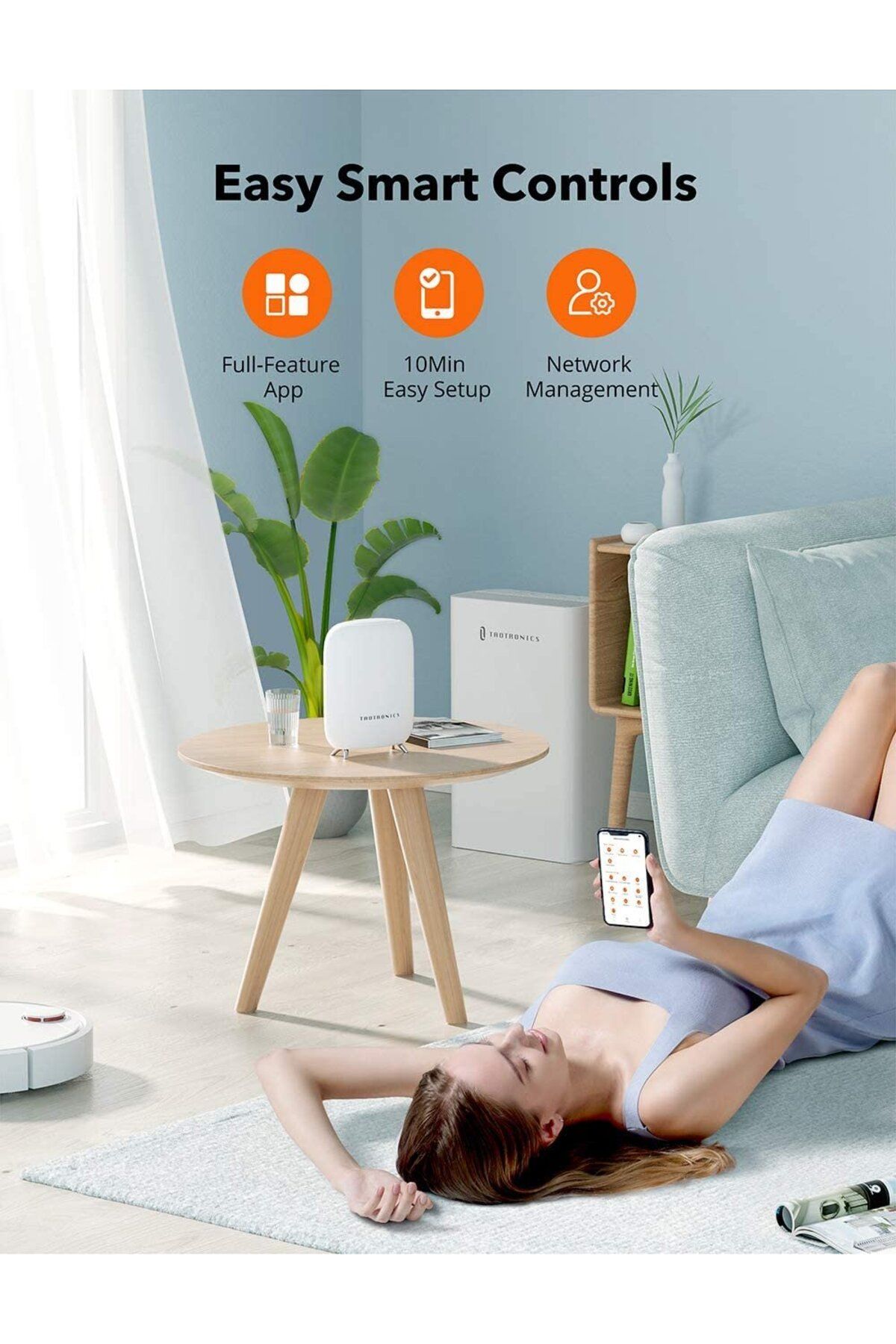 TaoTronics-Sistem Wi-Fi Mesh Tri-Band (2-pack) AC3000 Gigabit cu acoperire completa pentru casa 3