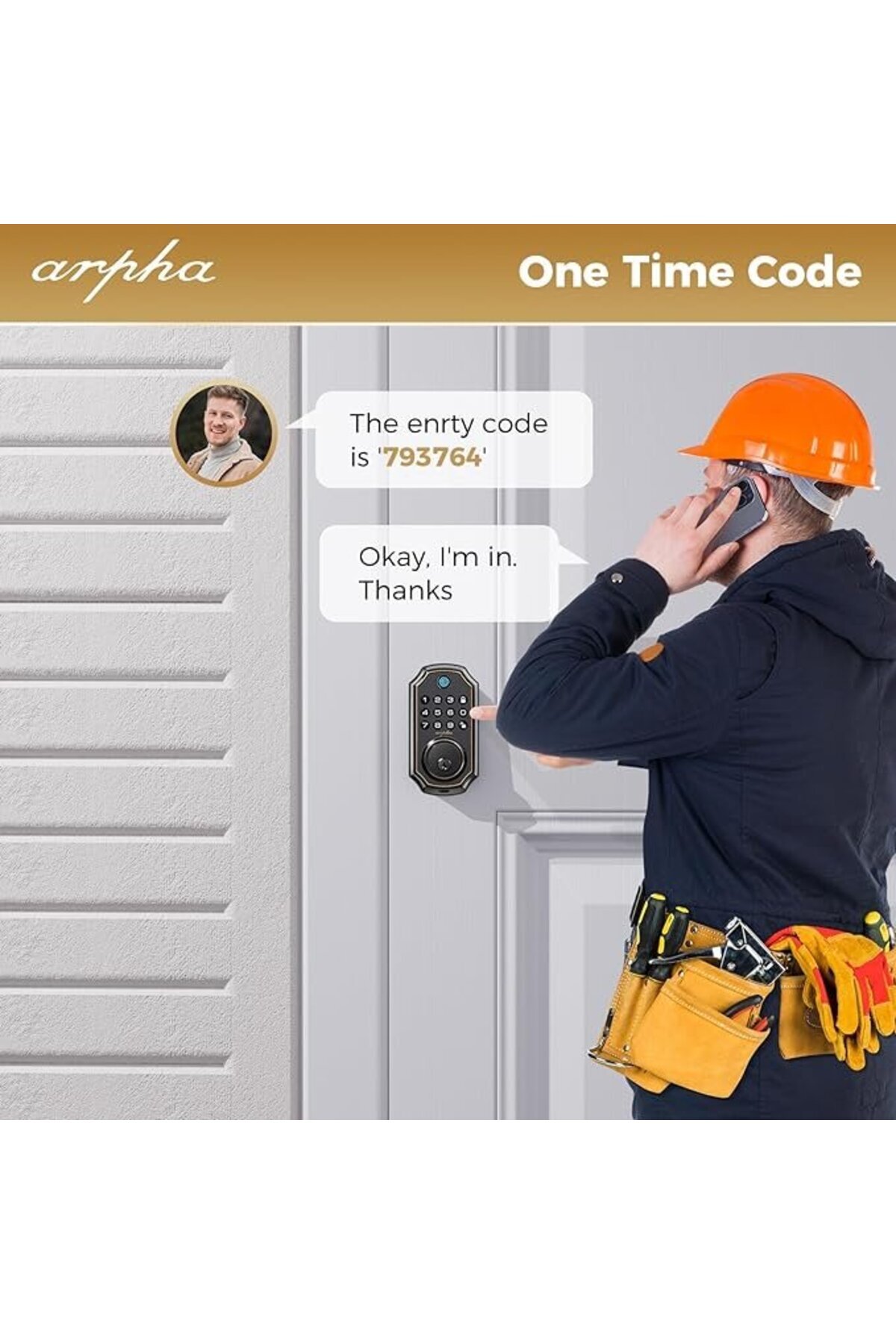 Sonoff-Arpha D280 Smart Lock, , Smart App, PIN, Wifi, Bluetooth, Key, Tuya 5