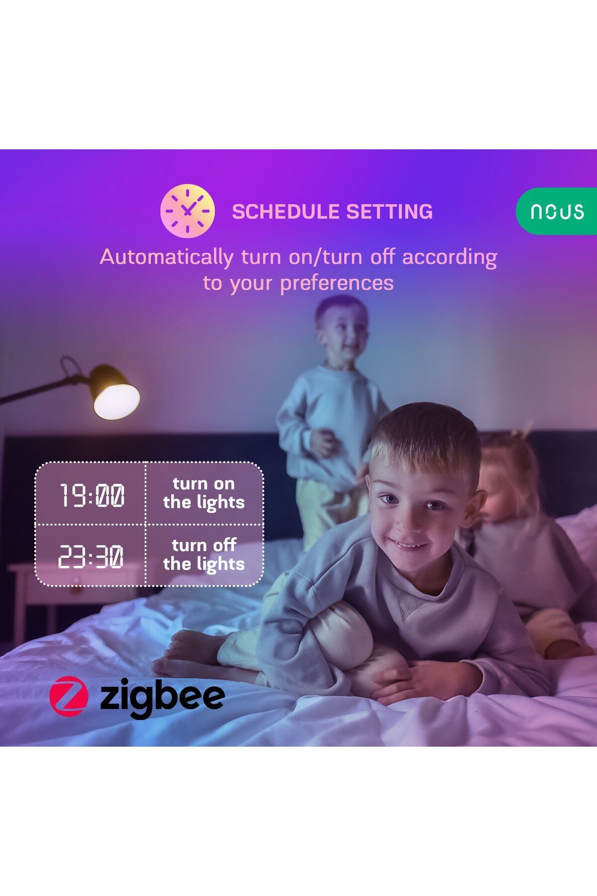 Nous-Set 4 becuri LED RGB Smart P3Z ZigBee, E27, Control din aplicatie 5