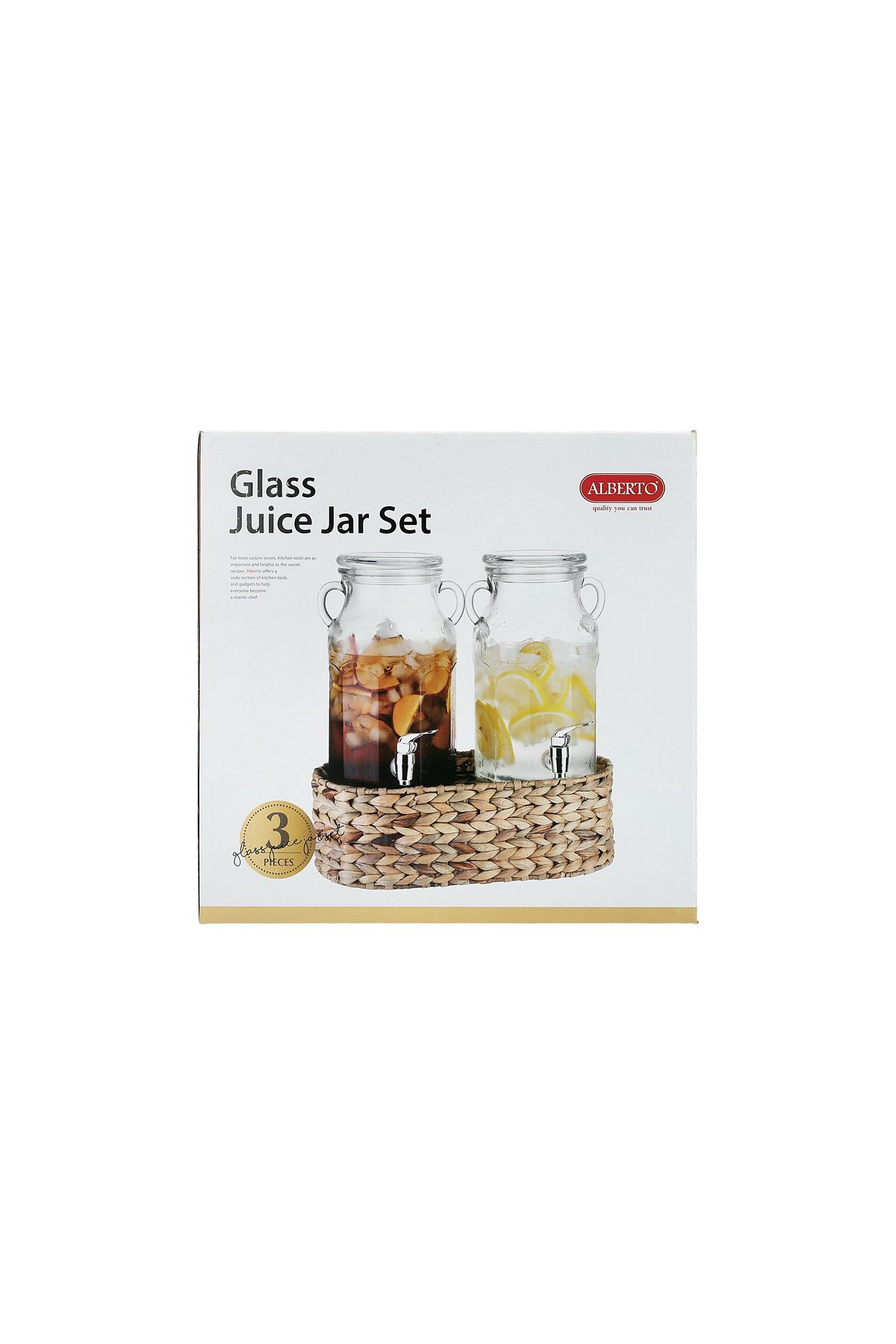Alberto-glass juice jar set with basket 2pcs/3100 ml 5