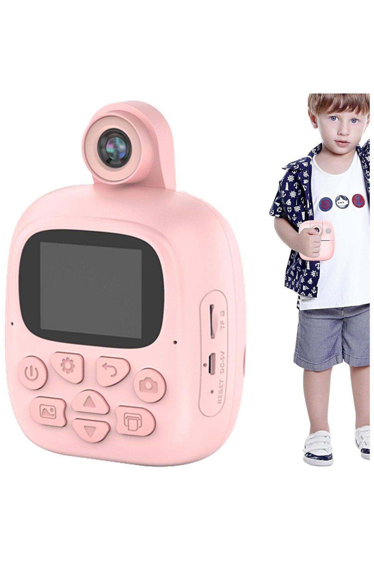 Flippy-Cameră instantanee, rabatabilă, selfie la 180°, imprimare alb-negru, USB-C, Bluetooth, iOS/Android, roz 7