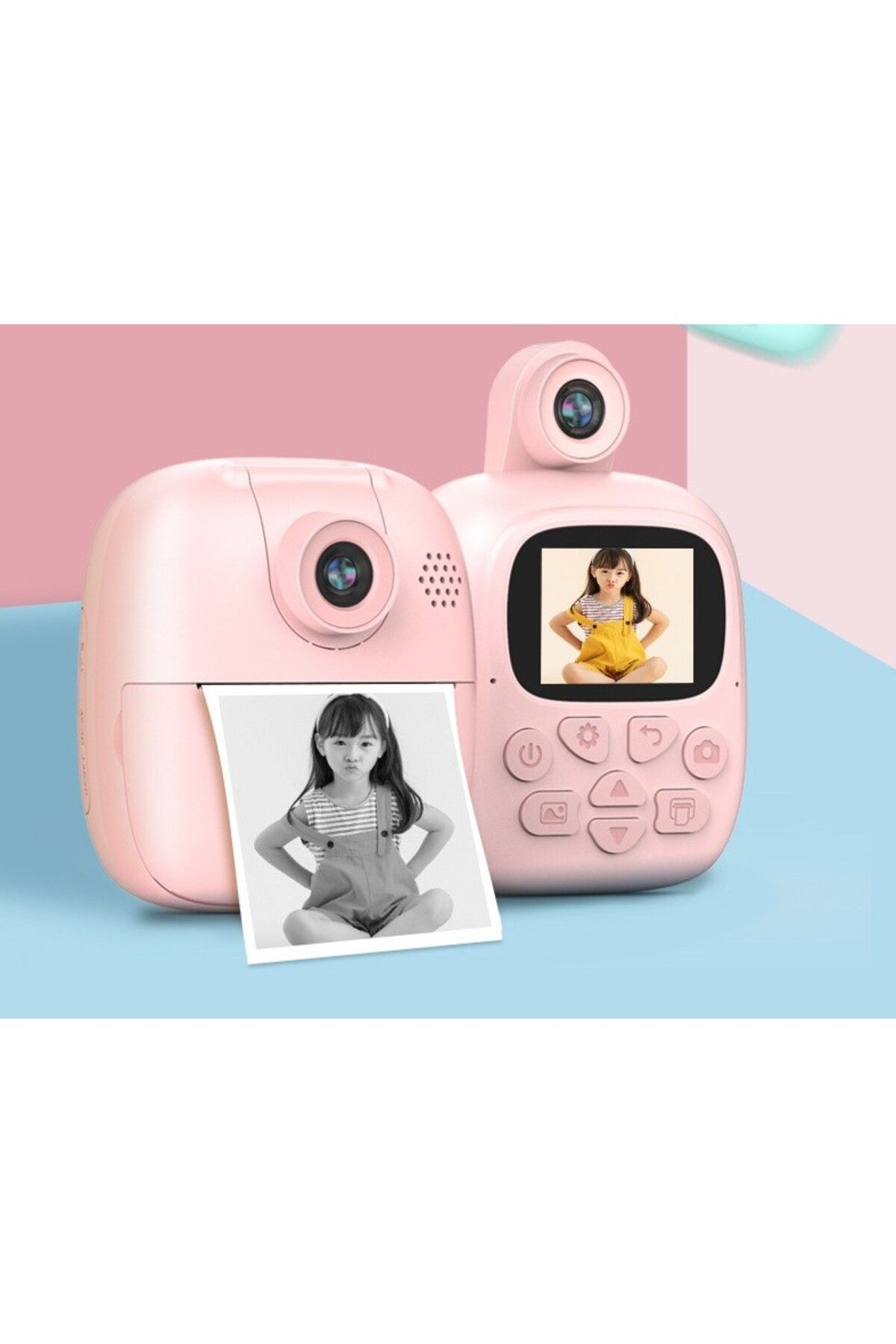 Flippy-Cameră instantanee, rabatabilă, selfie la 180°, imprimare alb-negru, USB-C, Bluetooth, iOS/Android, roz 10