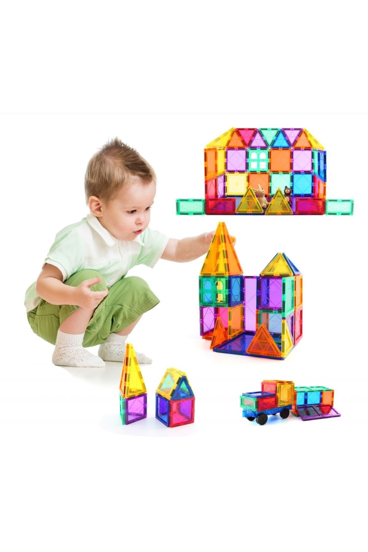 İSP-Set de Constructie Magnetic cu 71 Piese, Educativ si Creativ, "LikeSmart MAG 71", Numeroase Posibili 4