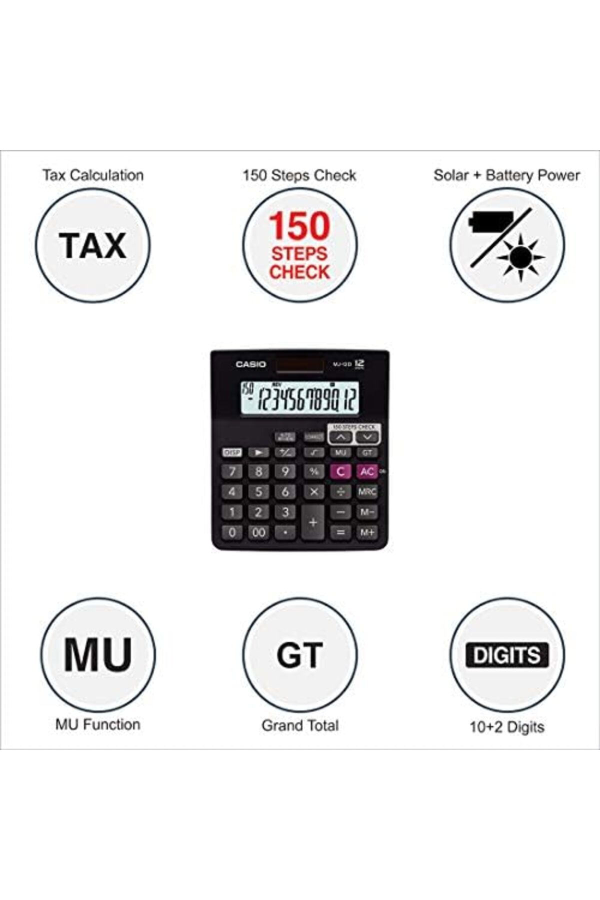 Casio-MJ-12D 150 Steps Check and Correct Desktop Calculator 2