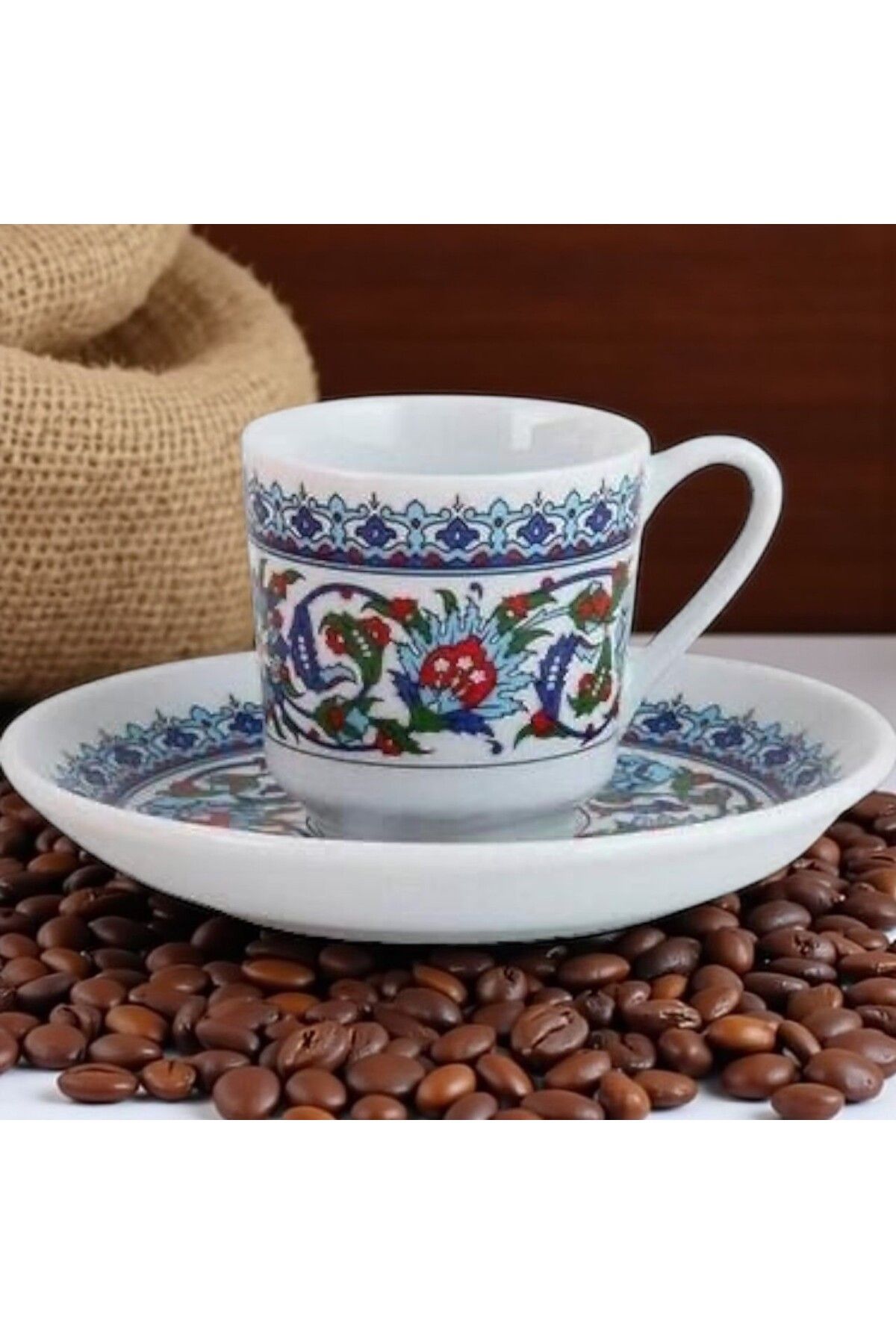 DECOSTYLE-Porcelain Topkapi Pattern Coffee Set 12 Pieces 3
