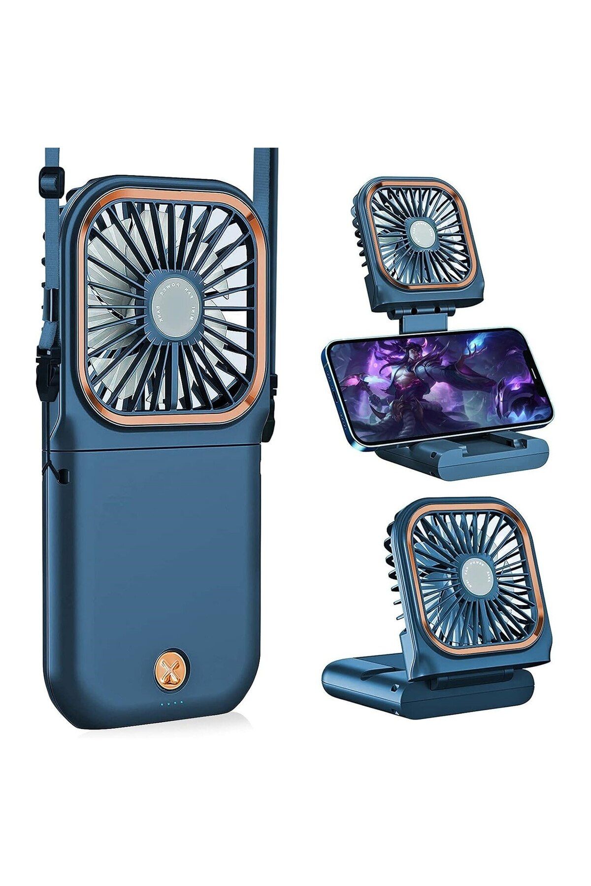 SOL-Portable Fan Flippy, 3 in 1, Handheld, Neck, Desktop, 16.7x8x1.9 cm, 3 Speed Settings, USB Charging, 4