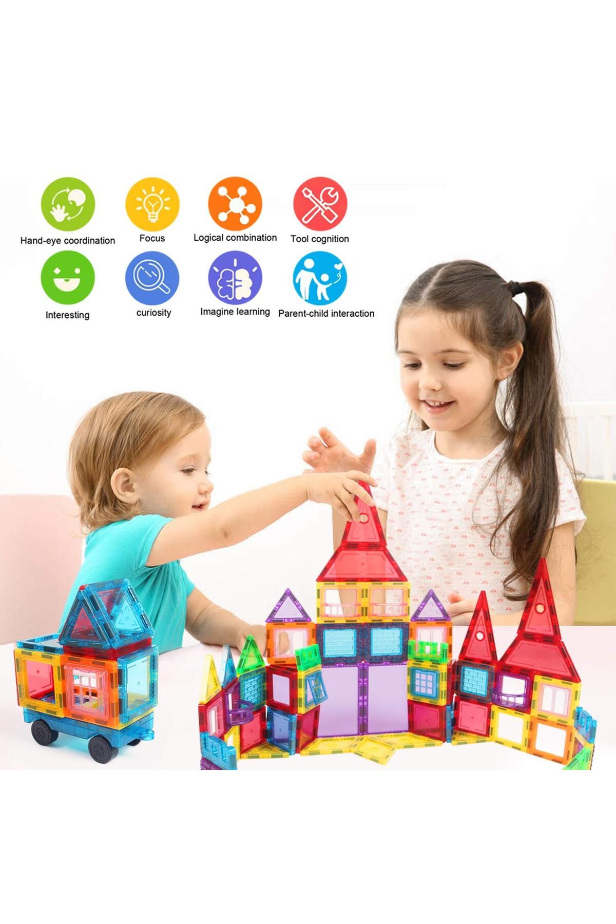 İSP-Set de Constructie Magnetic cu 107 Piese, Educativ si Creativ, "LikeSmart MAG 107", Numeroase Posibi 4