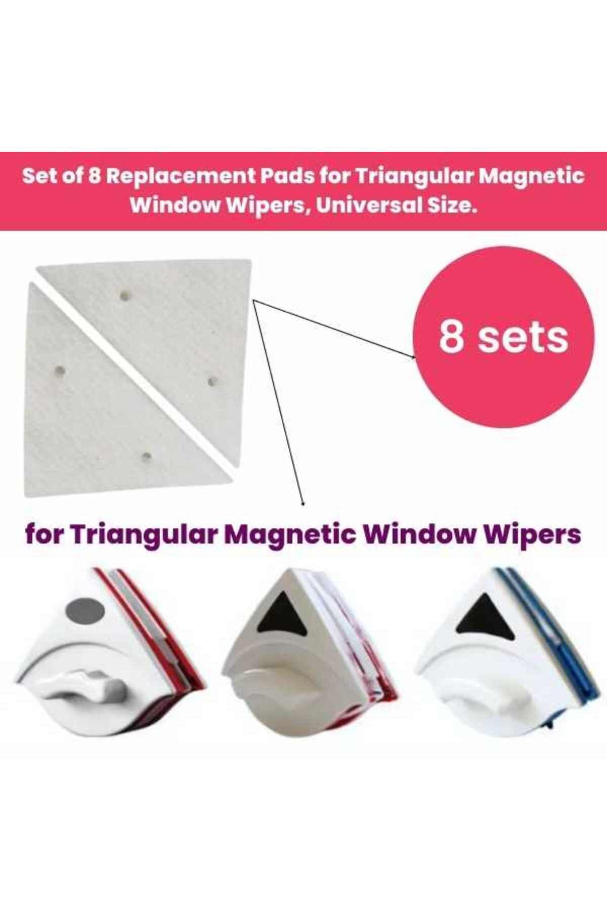 Mercaton-Set of 8 Magnetic Wiper Refills Triangular Universal Size 1